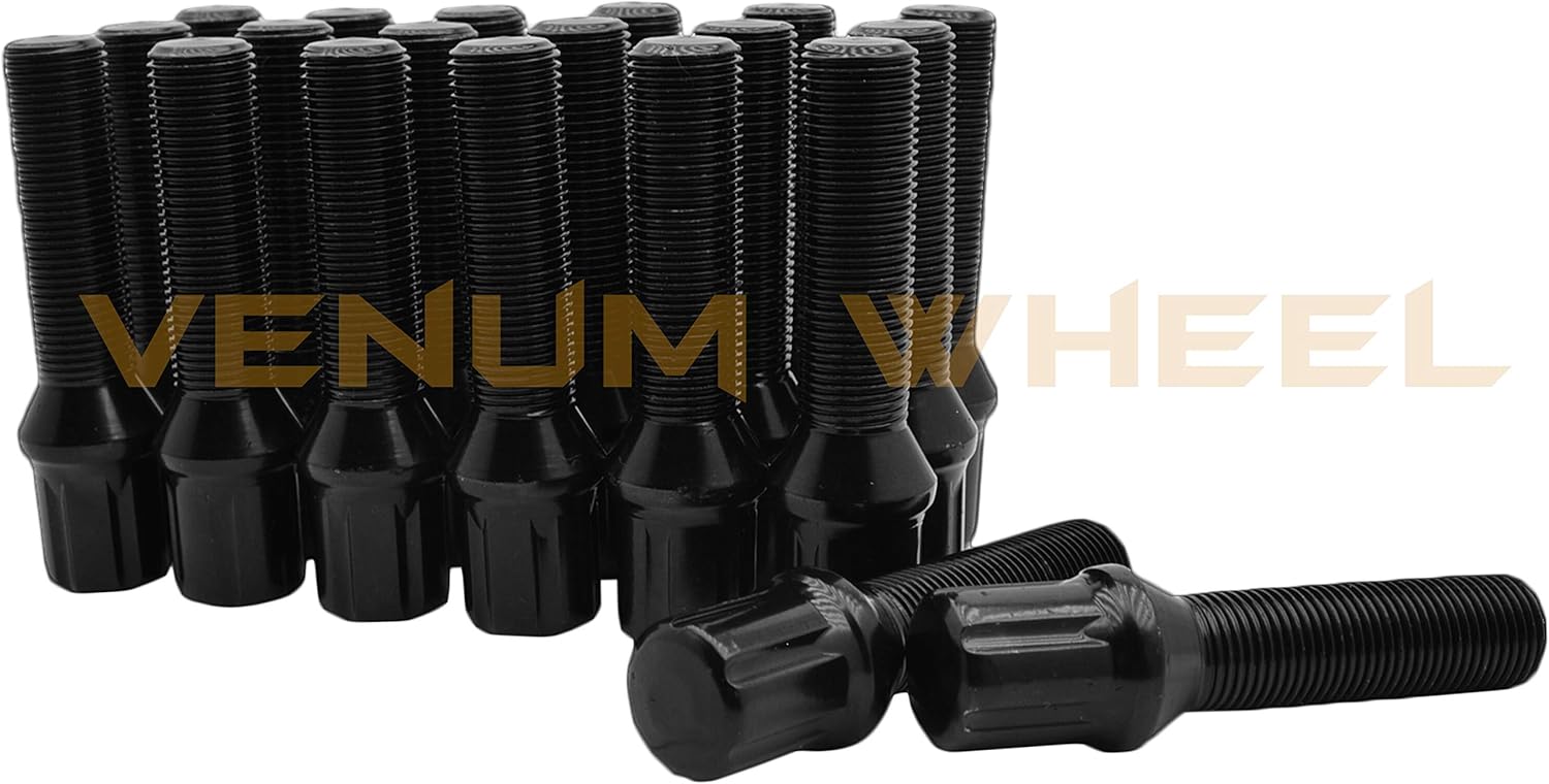 2 Pc Hub Centric Wheel Spacers | 5 MM Thick | 5x100 & 5x112 MM | + 10 Black Locking Spline Tuner Lug Bolts | Aftermarket Wheels Only - Small Diameter Compatible with Volkswagen