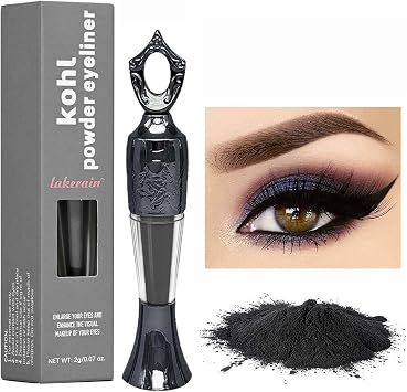 Kohl Powder Black Eyeliner - Handmade Natural, Smudge-Proof Liner in Cream Powder Form - Long-Lasting Intense Color