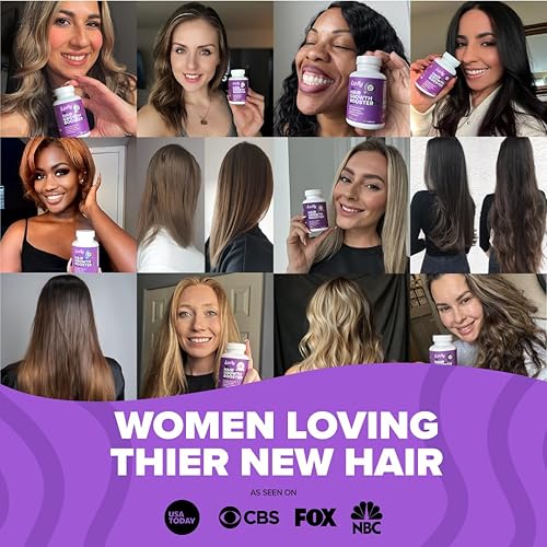 Miniatura 5 de Luvly Potenciador del crecimiento del cabello+ Vitaminas naturales para mujeres con cabello adelgazante  Suplementos de biotina y vitaminas con