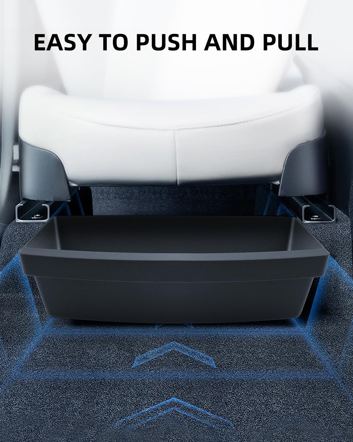 (2-Częściowy) Organizer pod Siedzeniem do Tesla Model Y 2025 2026 | Ukryta Taca Organizer Przedniego Siedzenia, Pudełka do Przechowywania pod Siedzeniem, Tworzywo TPE, Model Y Juniper Akcesoria