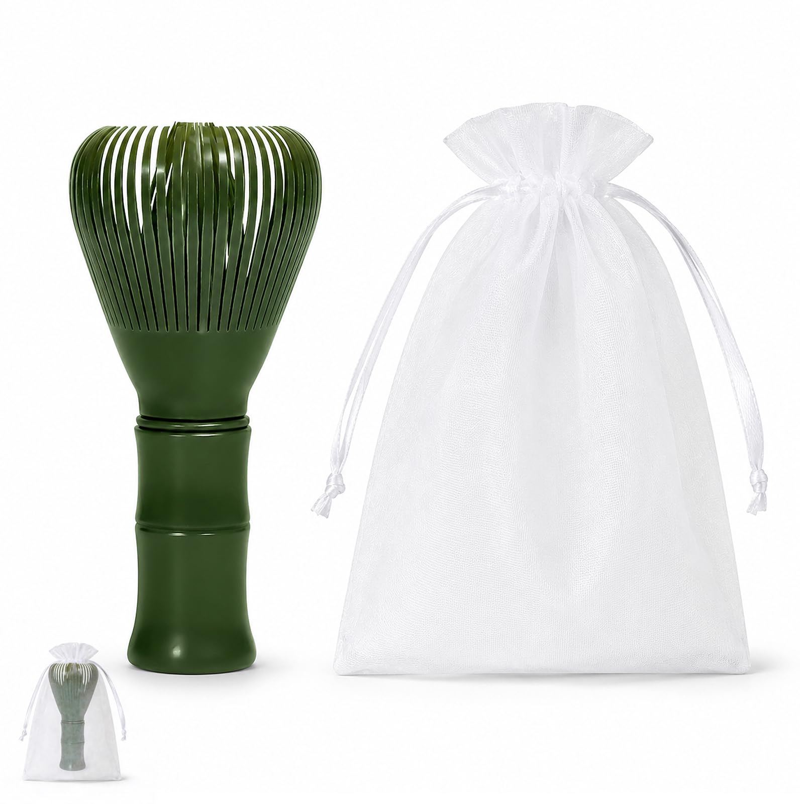 Reusable PP Resin Matcha Whisk, Japanese Tradition Matcha Accessories, Matcha Whisks, Suitable for The Tea Ceremony（Green）
