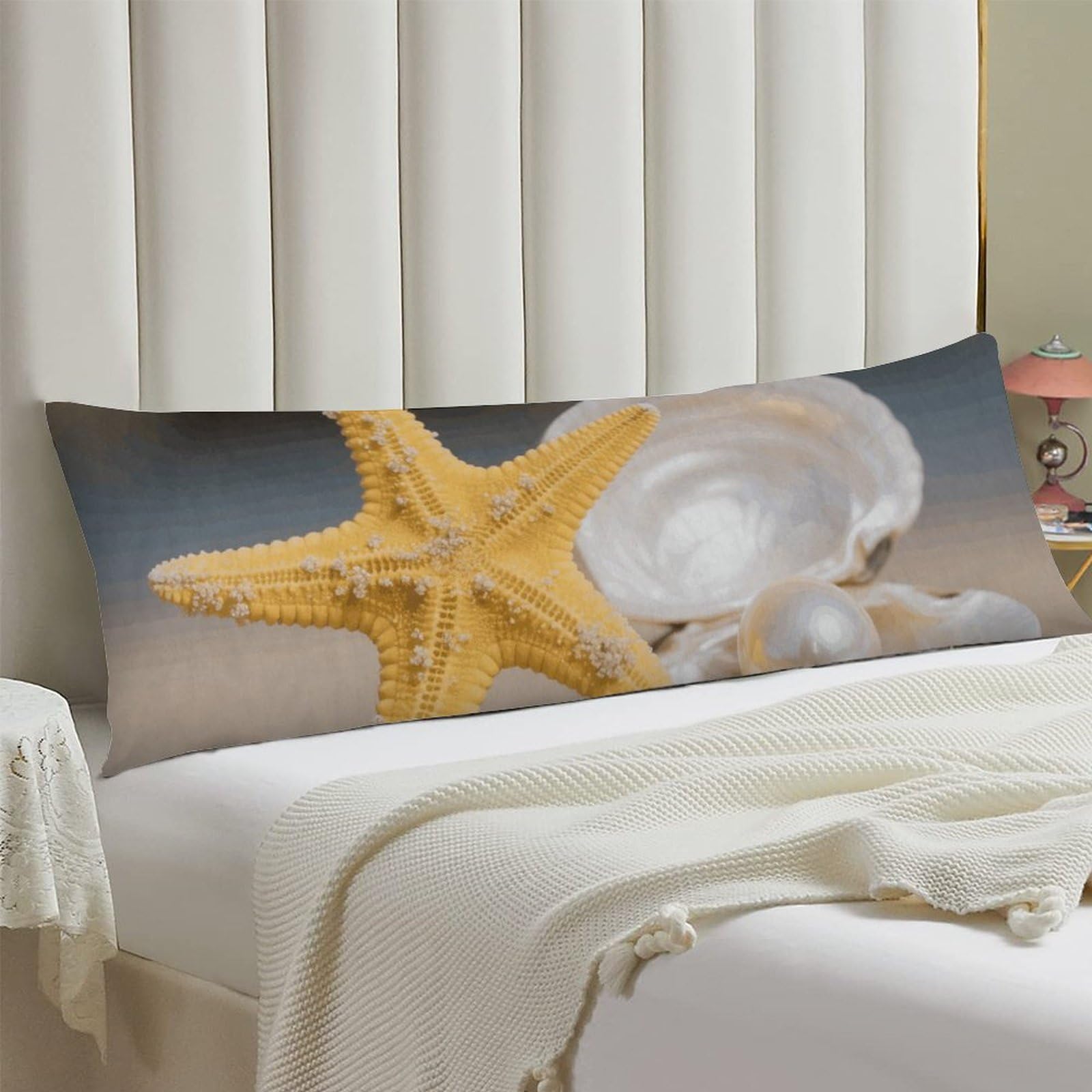 Body Pillow Cover 20x54 Long Pillow Case with Invisible Zipper Breathable Microfiber Sea Starfish Pillowcase Soft Cozy Protector for Bedroom Couch Sofa Bed Home Decor All Seasons