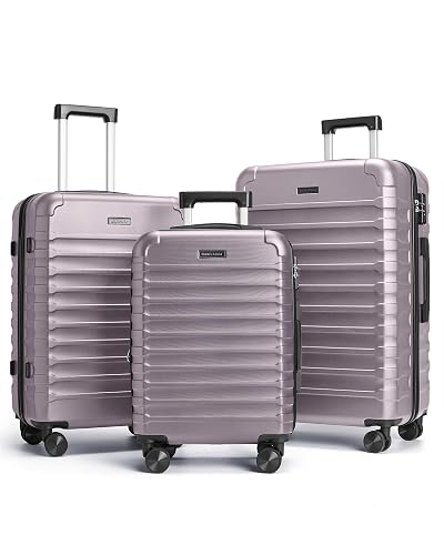 LIGHT FLIGHT Luggage Sets 3 Pcs Suitcase 20/24/28 Rose Purple