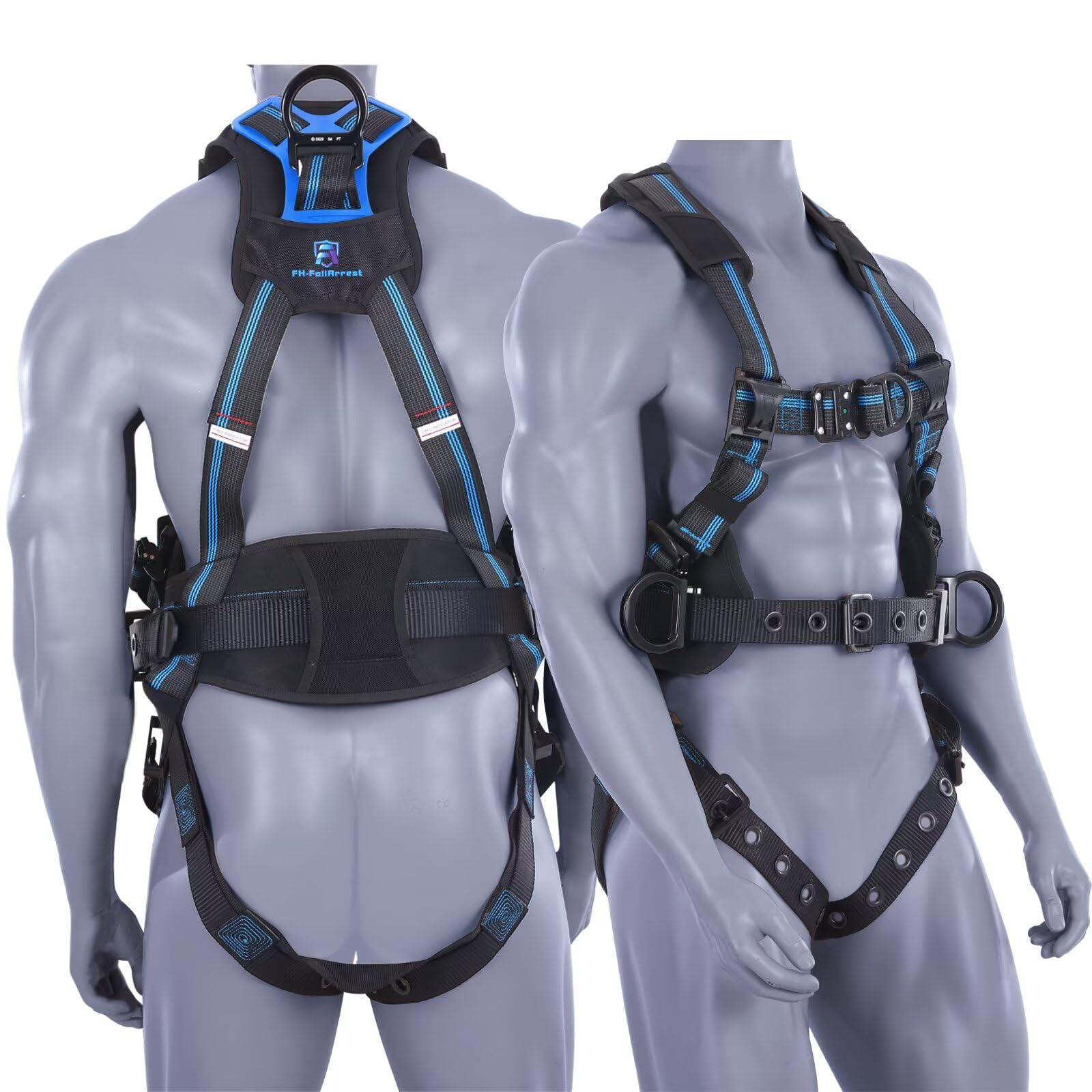 FHFallArrest Fall Protection Full Body Safety Harness,Roofing Harness with Support Belt for Construction(XS/S)