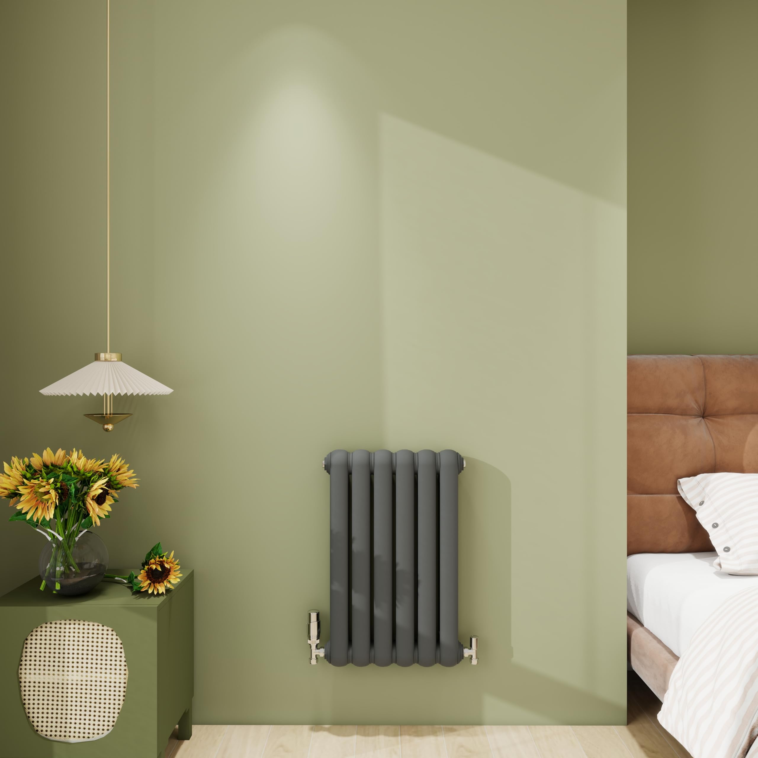 Biubiubath Anthracite 2 Column Horizontal Designer Radiator 600X384mm
