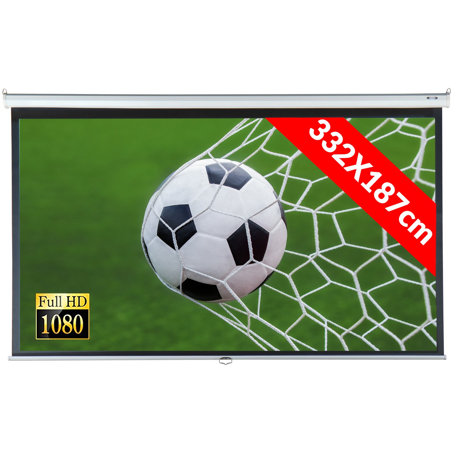 Jago Beamer Leinwand (Größenwahl) Heimkino 332x187cm (390cm Bilddiagonale/153Zoll) HDTV/3D tauglich
