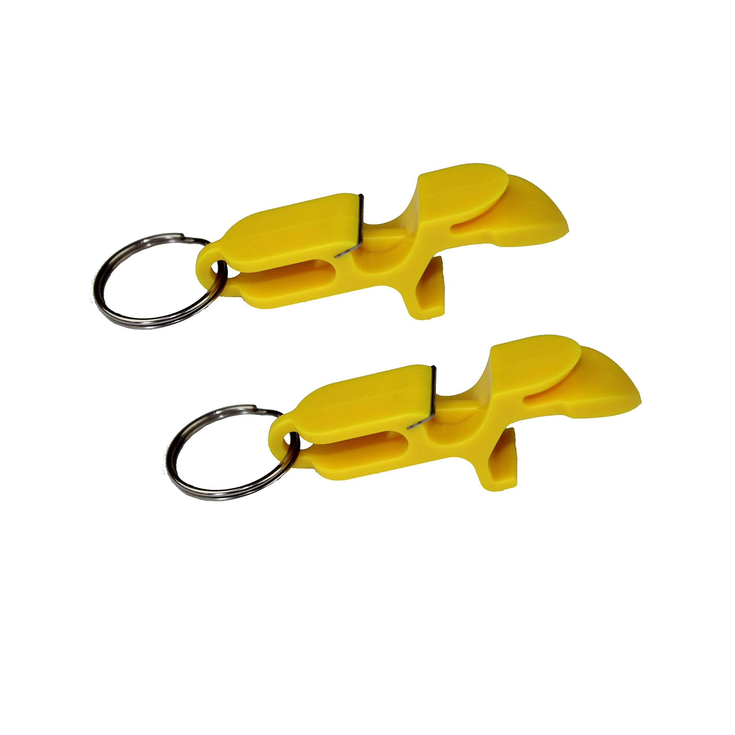Beer Shotgun tool bottle opener keychain - 2 pack - Yellow - beer shotgunning tool - great for parties, party favors, gift, drinking accessories