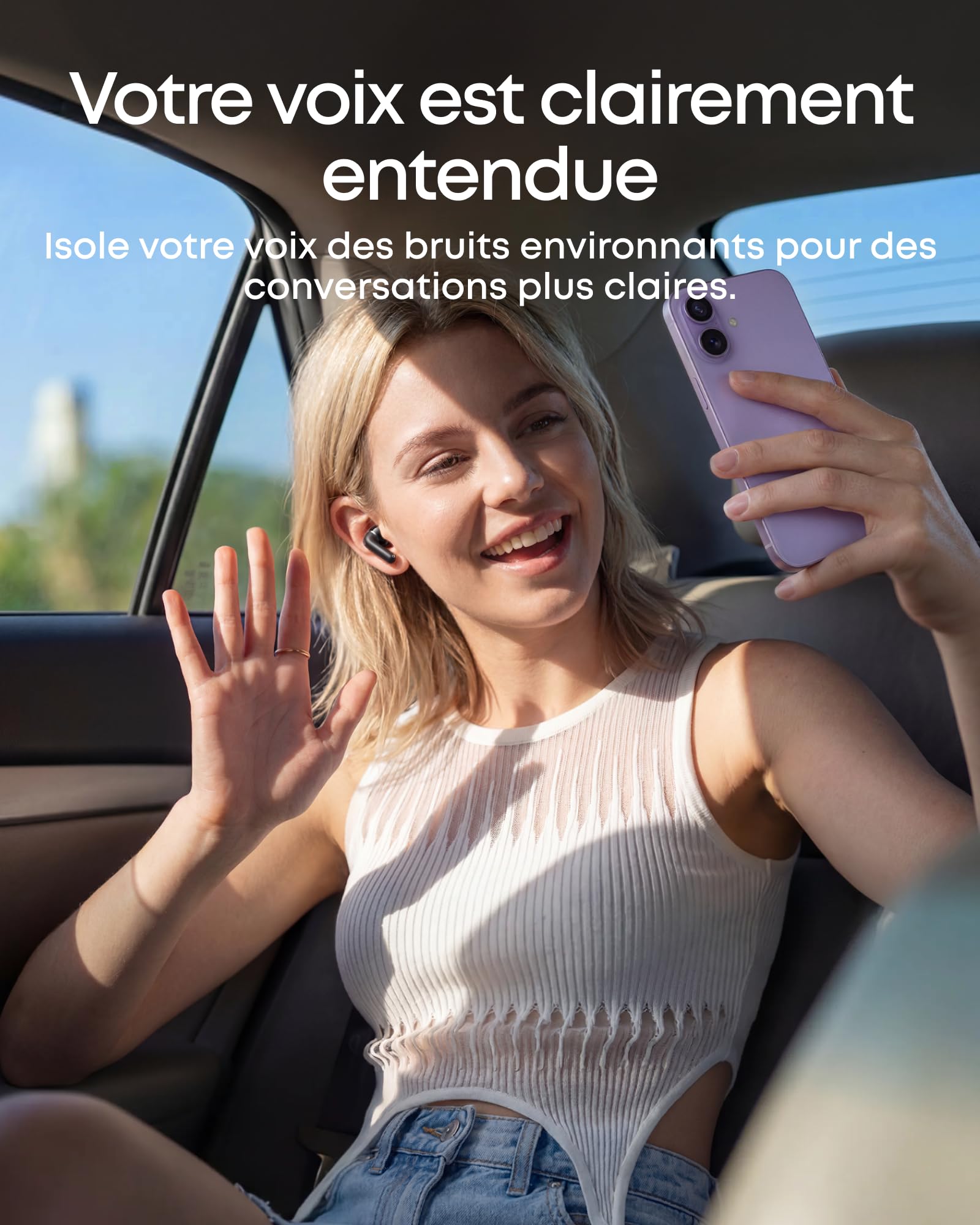 Soundcore Anker P42i écouteurs Bluetooth sans Fil avec ANC adaptative | Audio Hi-Res avec LDAC, mode Naturel pour les concerts et événements live, autonomie 56 h, appels IA 6 micros, sans fil, IP55