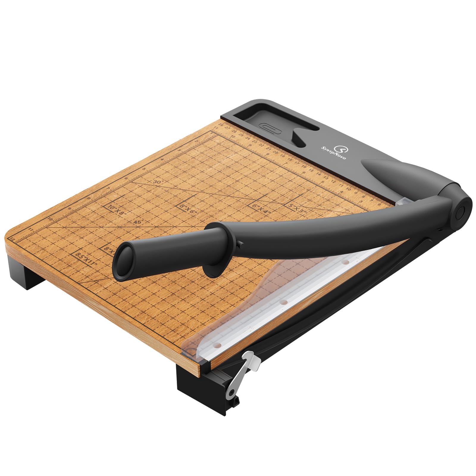 Photo 1 of 12 Inch Heavy Duty Paper Cutter, Wood Base Guillotine Paper Trimmer