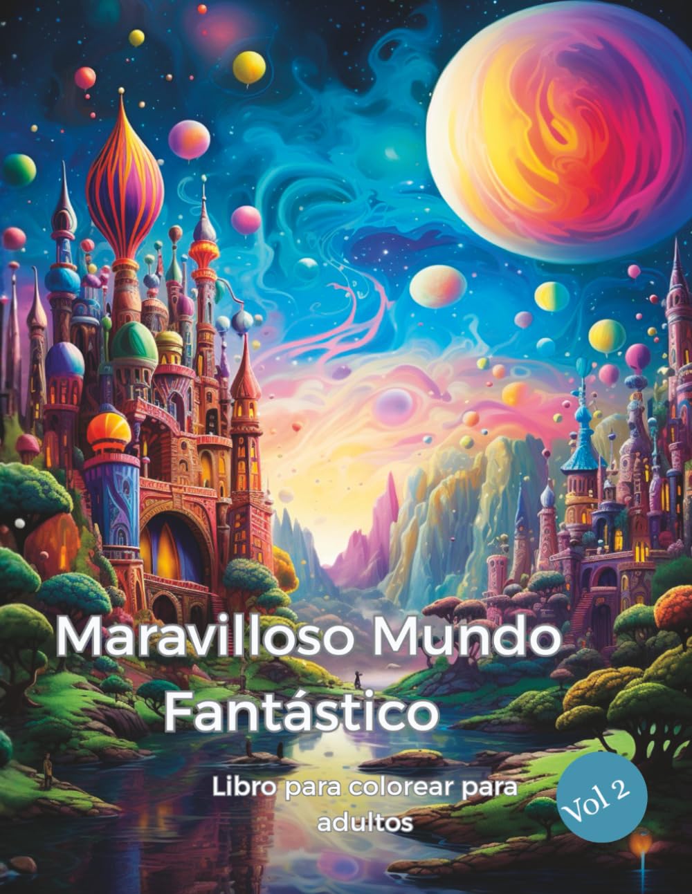 Maravilloso Mundo Fantástico – Libro para colorear para adultos: 50 ilustraciones mágicas de casas soñadas y castillos de fantasía – para colorear, relajarse y dejar volar la imaginación - Vol 2