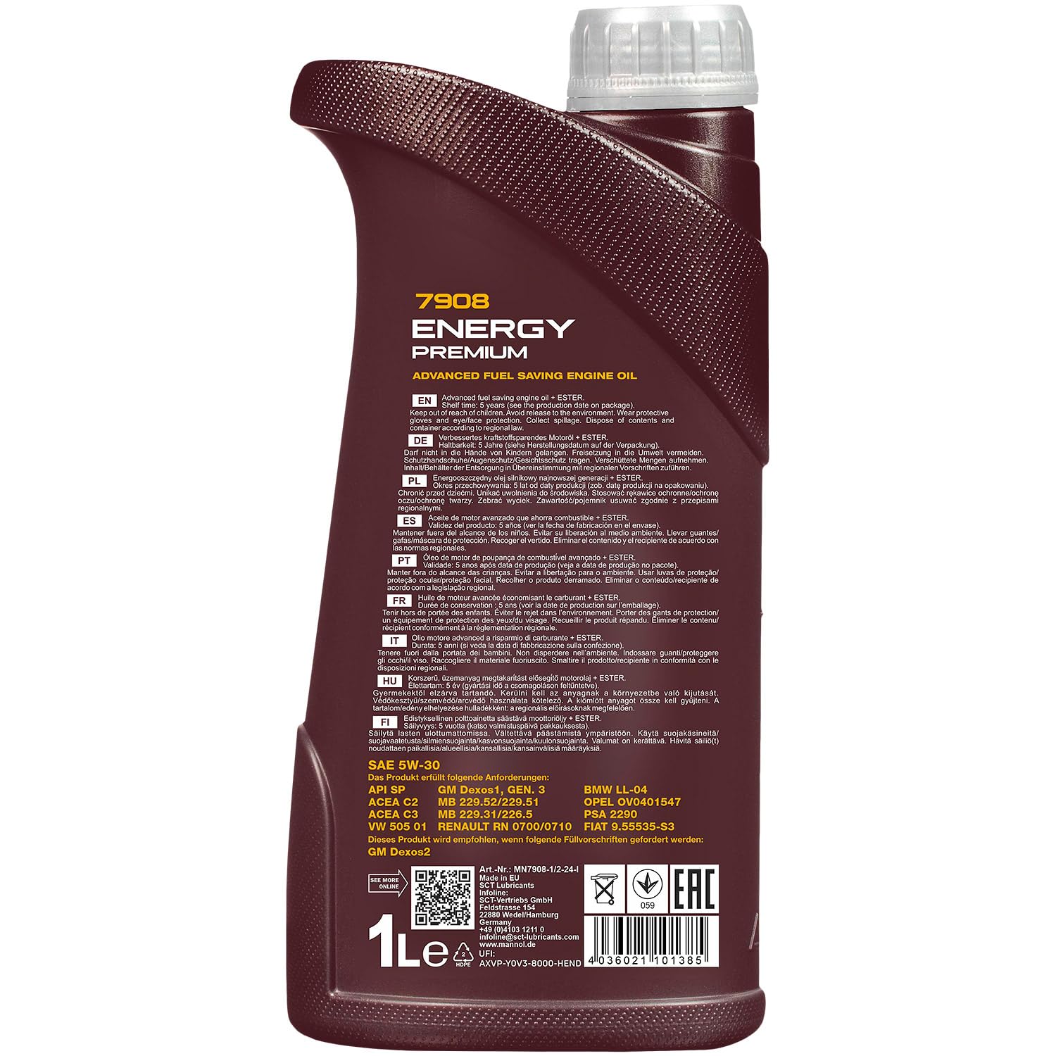 Paquete de inspección Kit de mantenimiento de filtros con Energy Premium 5W-30 6L, filtro de combustible, filtro de aceite, filtro de habitáculo, filtro de aire