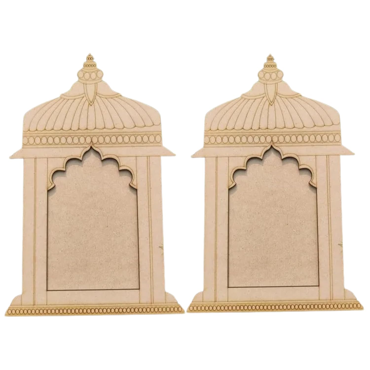 American Elm Pack of 2 MDF Craft Jharokha 12X8 Inch Wooden Jharokha