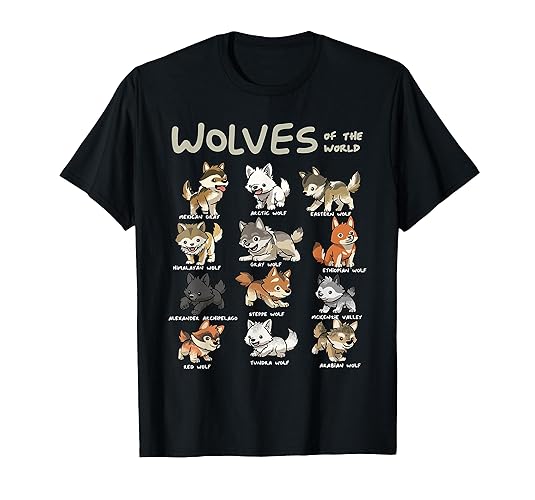 Chibi Wolf Wolves Animals of the World Wolf Lover T-Shirt
