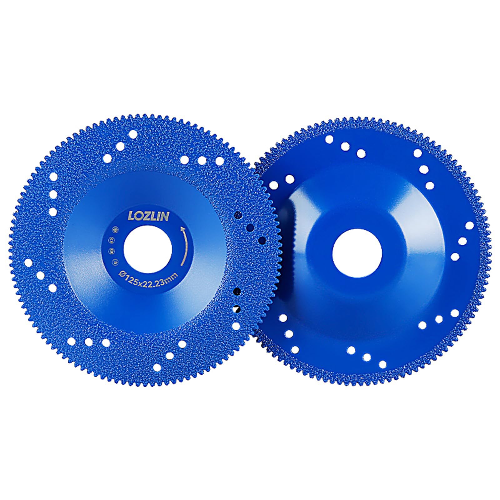 LOZLIN 2PCS 125mm Marble Brazing Bowl Grinding Blade Cutting Diamond Blade Quartz Stone Ceramic Tile Edge Grinder Dry Cutting Blade Springtok Abrasive