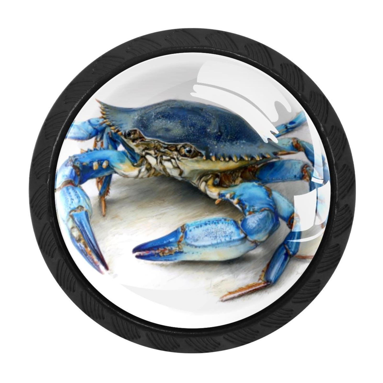 CHENZZZZ 4 Pack Black Blue Crab (3) Cabinet Pulls Kitchen Cabinet Handles Ideal for Cabinet,Drawer,Cupboard and Wardrobe