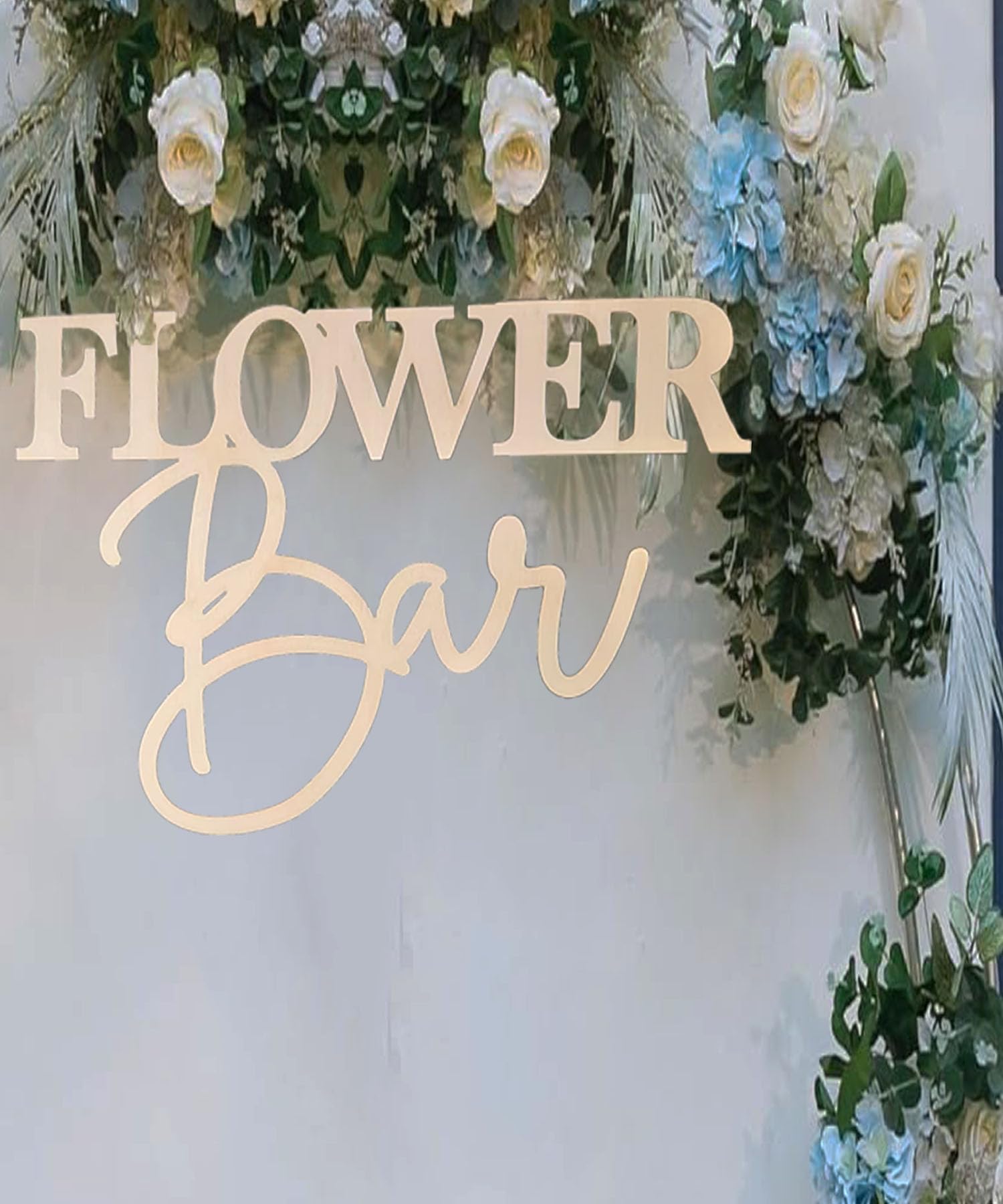 Flower Bar Wedding Sign, Decorative wall Backdrop Display,Wedding Party Signs, Flower Bar Sign, Wedding Signs for Reception,Baby Shower and Bridal