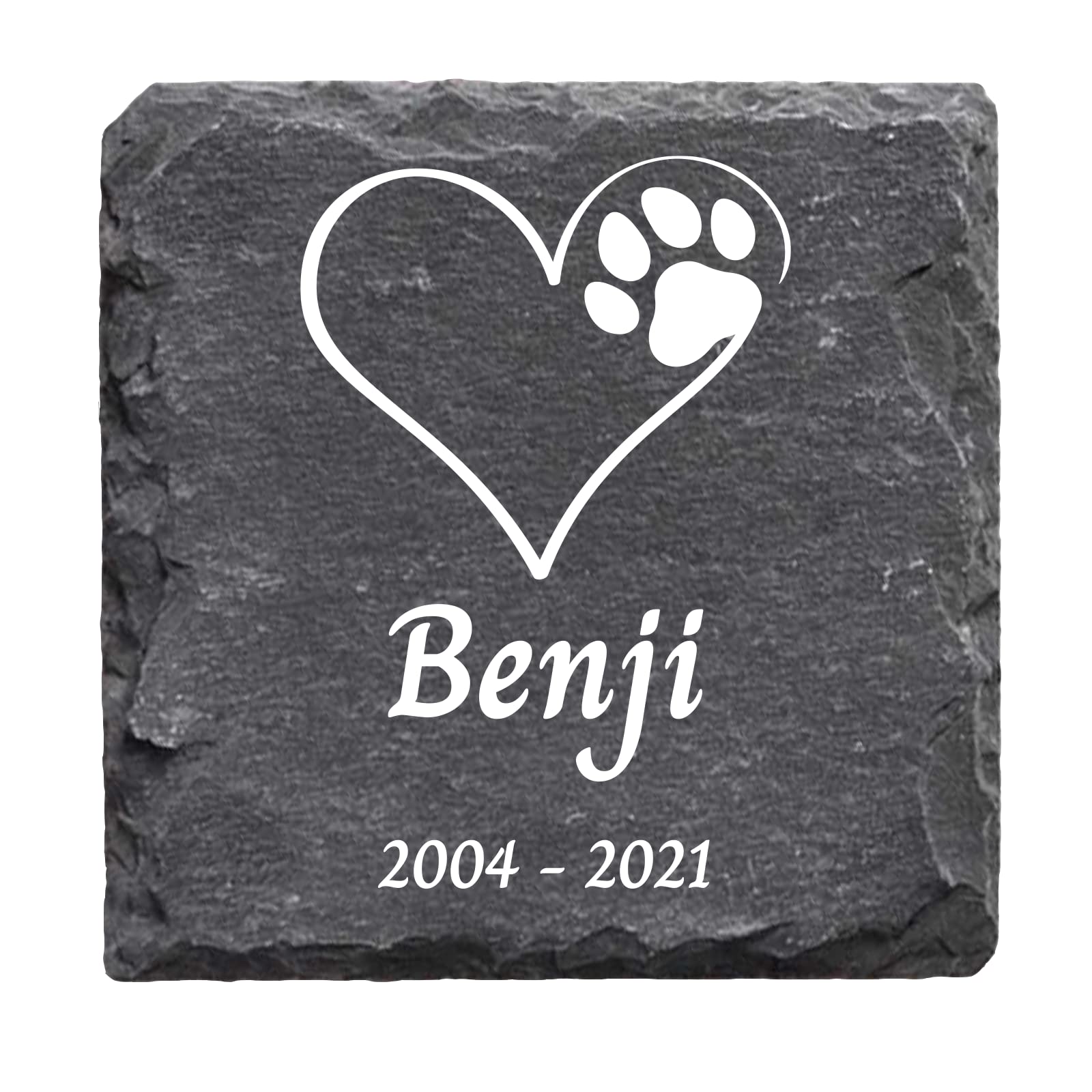 You Personalise Personalised Memorial Plaque for Pet Dog 100mm square slate with optional display stand