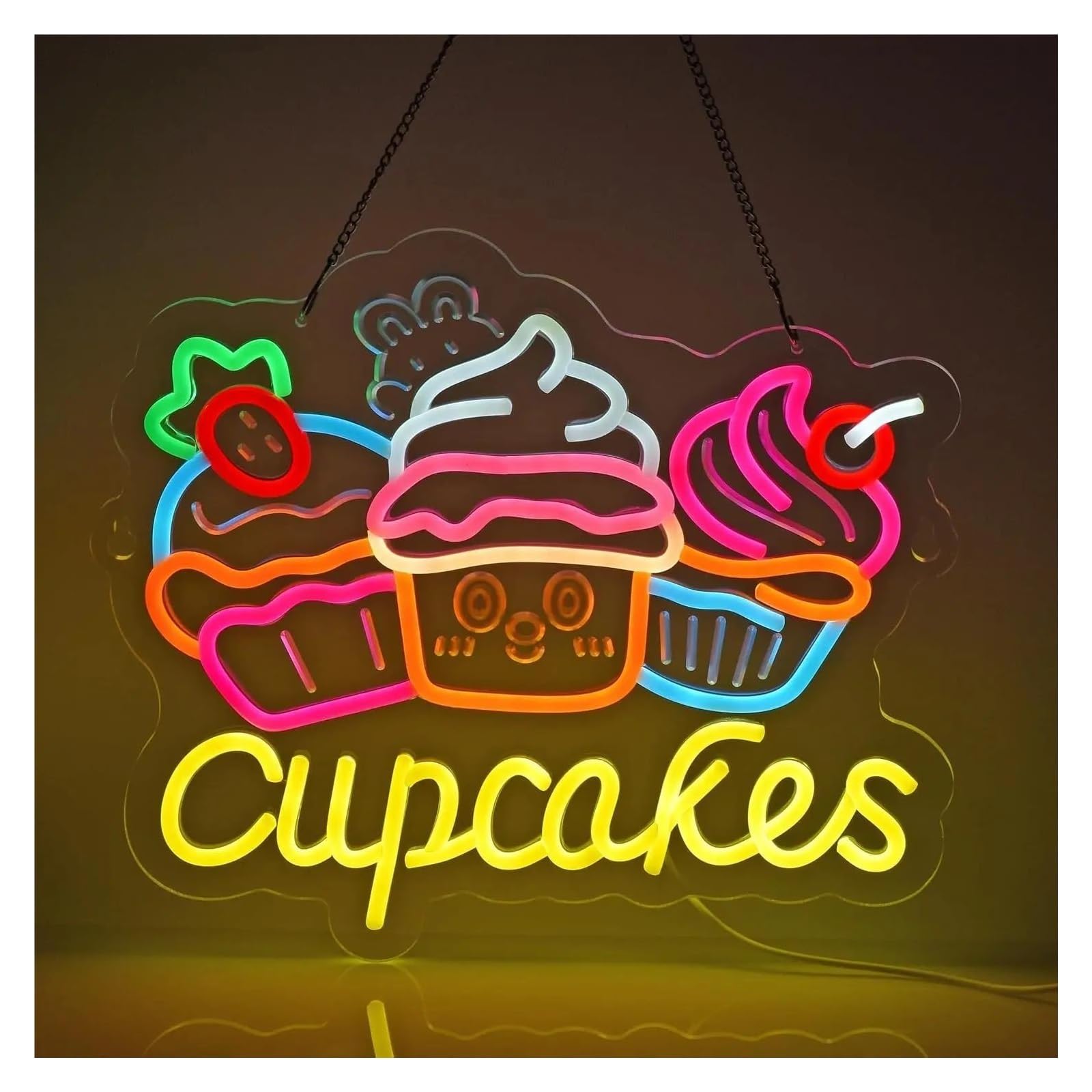 Neon Lights Cupcakes for neon Sign for Dimmable LED for Light 36x32cm