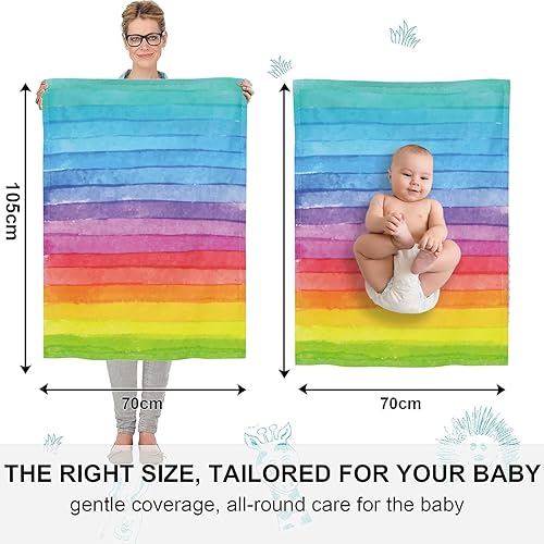 Miniatura 2 de Manta de bebé arcoíris para niños y niñas, manta de cama suave, cálida y acogedora, regalo para baby shower, 30 x 40 pulgadas