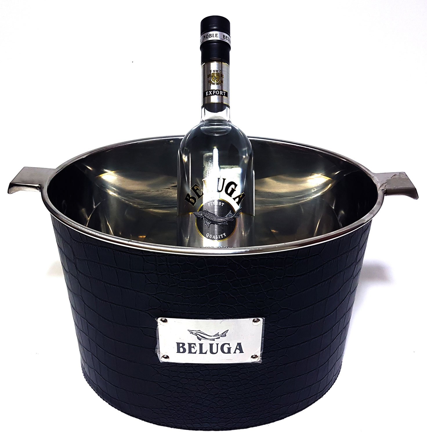 Beluga Set - Beluga Vodka 0,7l 700ml (40% Vol) + Flaschenkühler/Eisbox/Eiskübel