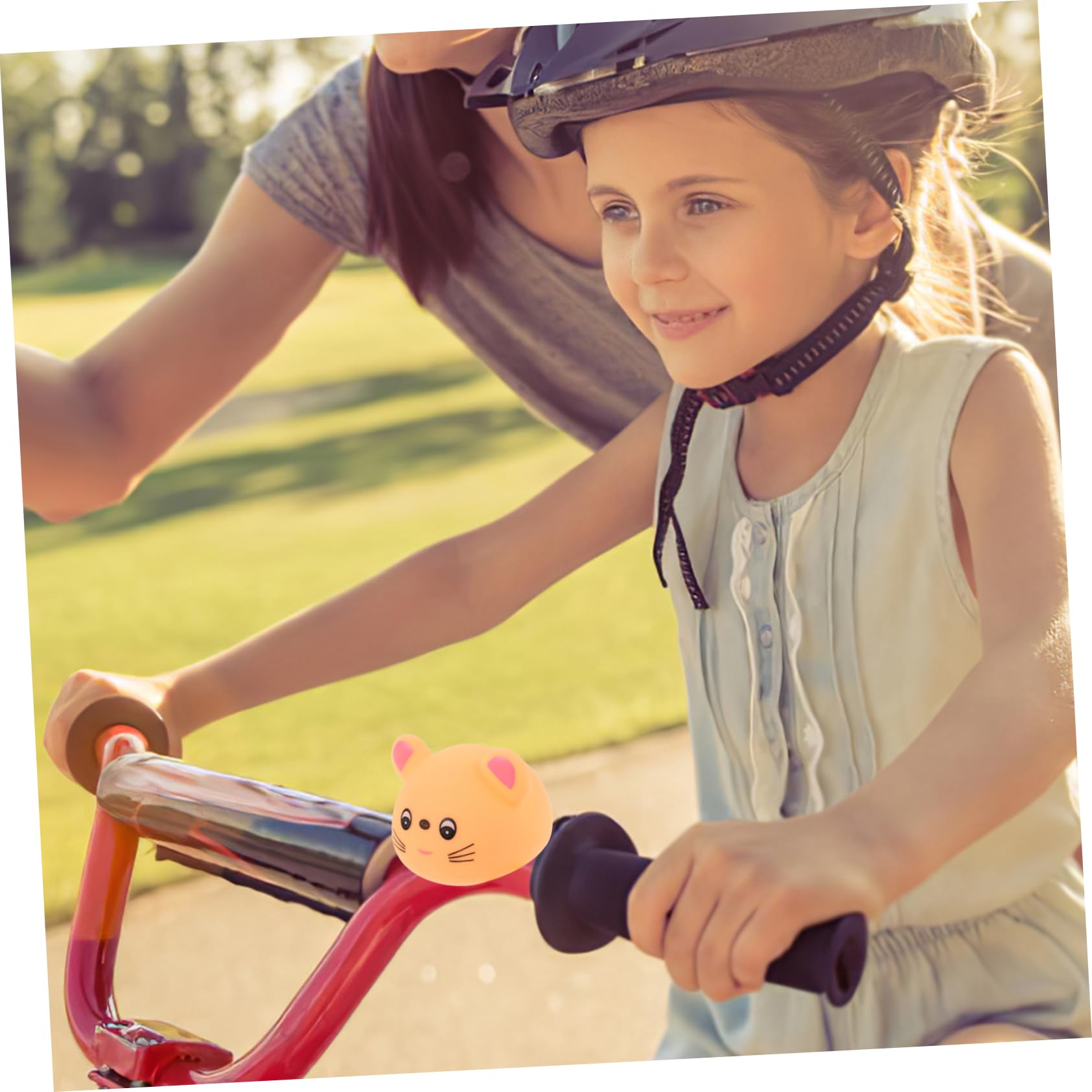 KICHOUSE Road Bike Bell for Boys and Girls Cartoon Honker Horn Bike Lights Boys and Girls Helmet Light Bicycle Accessory