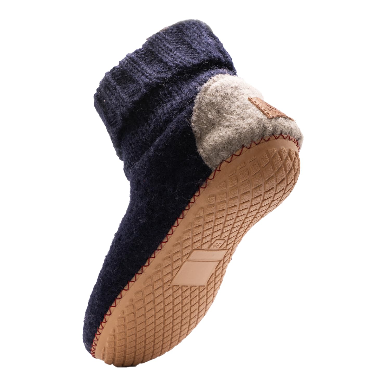 Tibetan Socks Pantuflas de fieltro de lana hechas a mano con espuma viscoelástica y suela de goma
