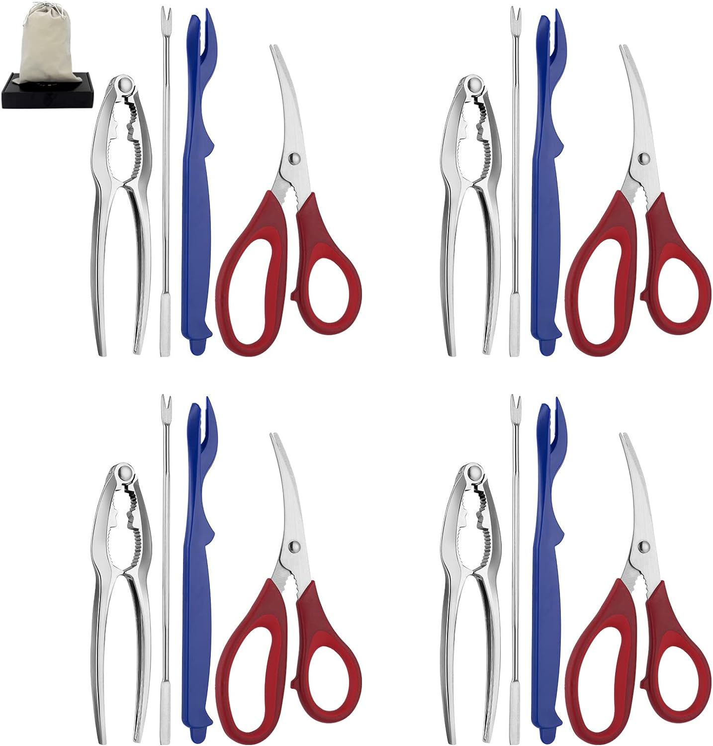 Seafood Tools Set includes 4 Crab Crackers 4 Seafood Fork 4 Lobster