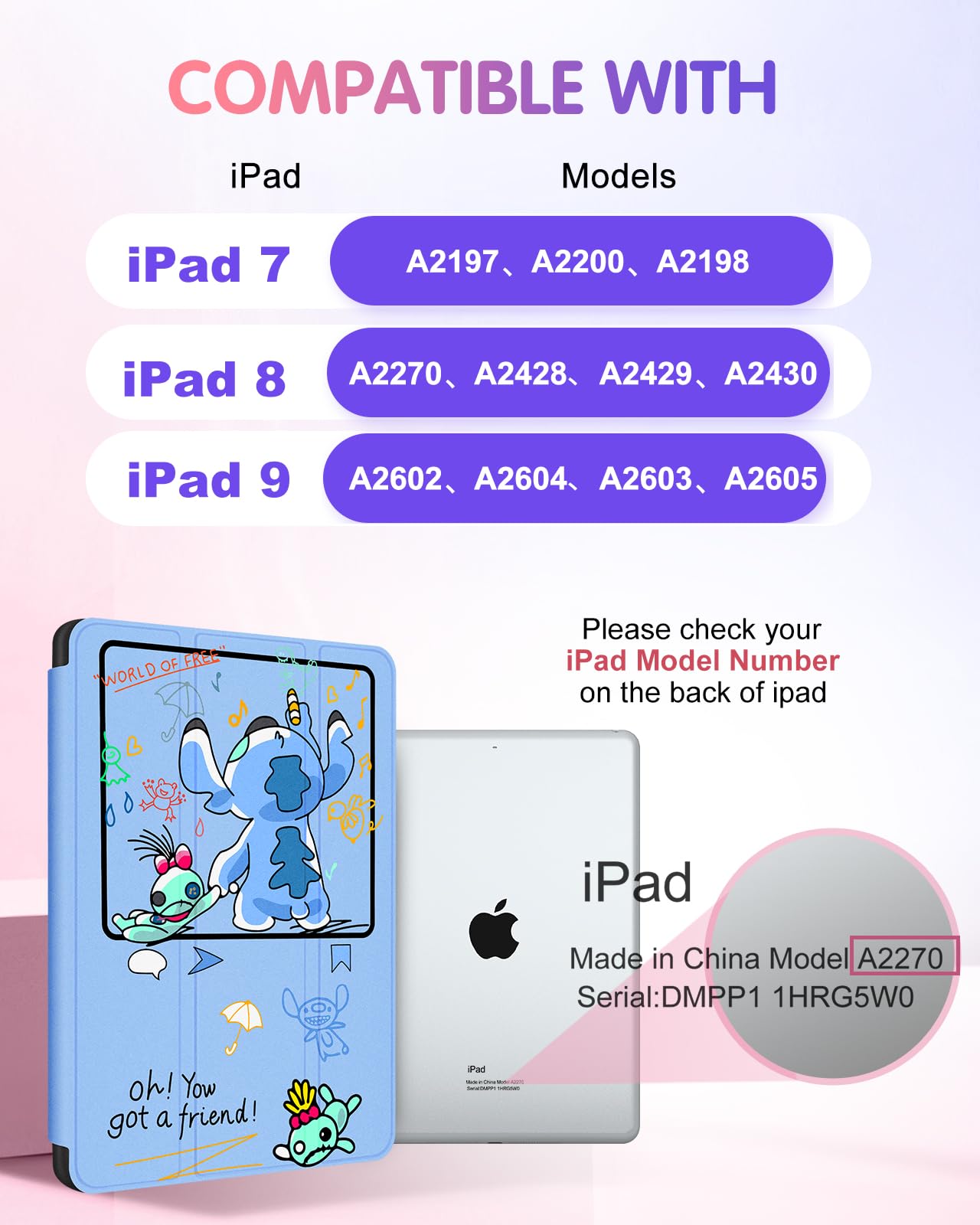 Amazon.com: Petonist Cute 3Fold Case for iPad 7th/8th/9th/for iPad