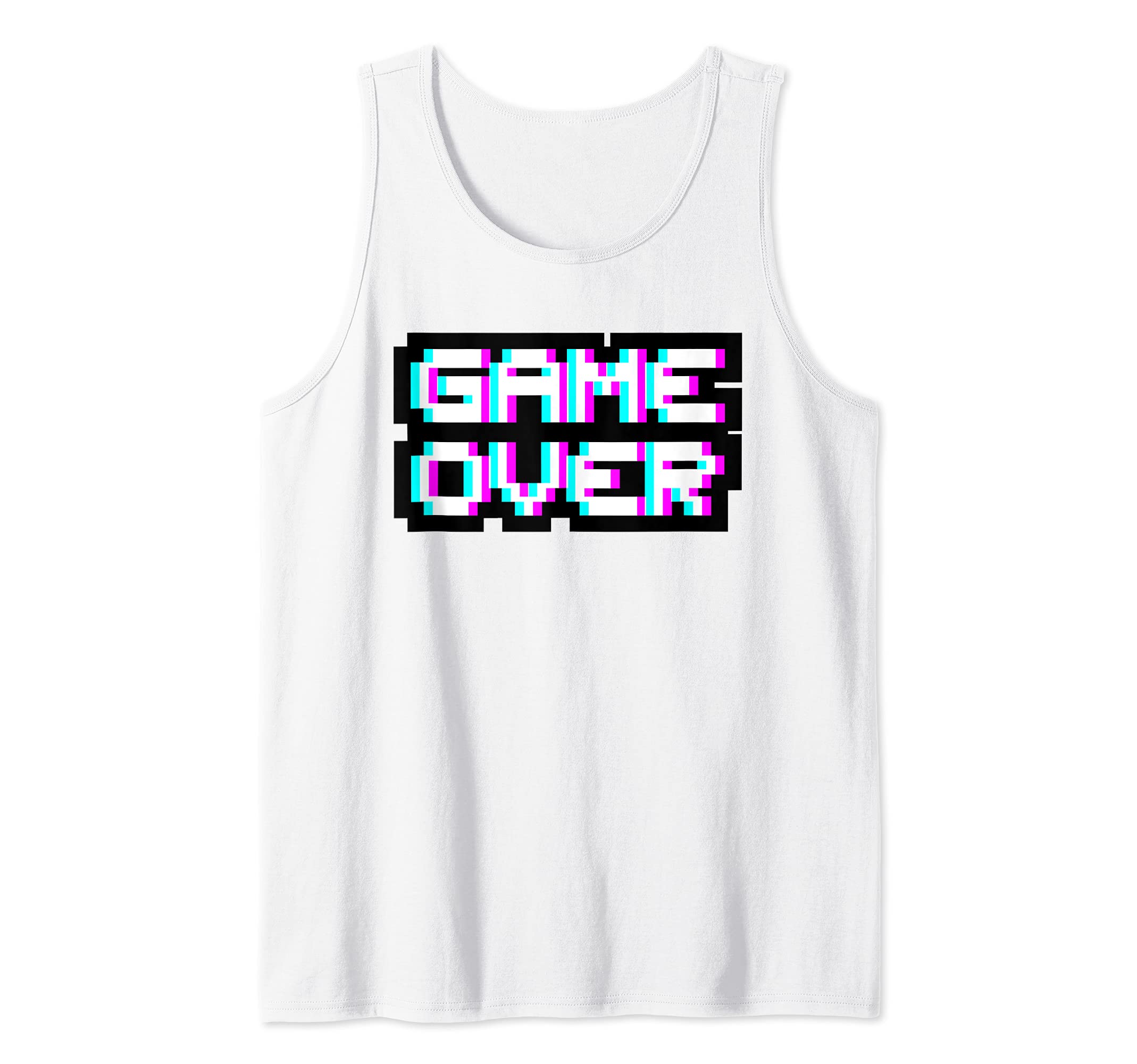 Game Over 8bit Pixel Retro Vintage Video Game Graphic Gamer Tank Top