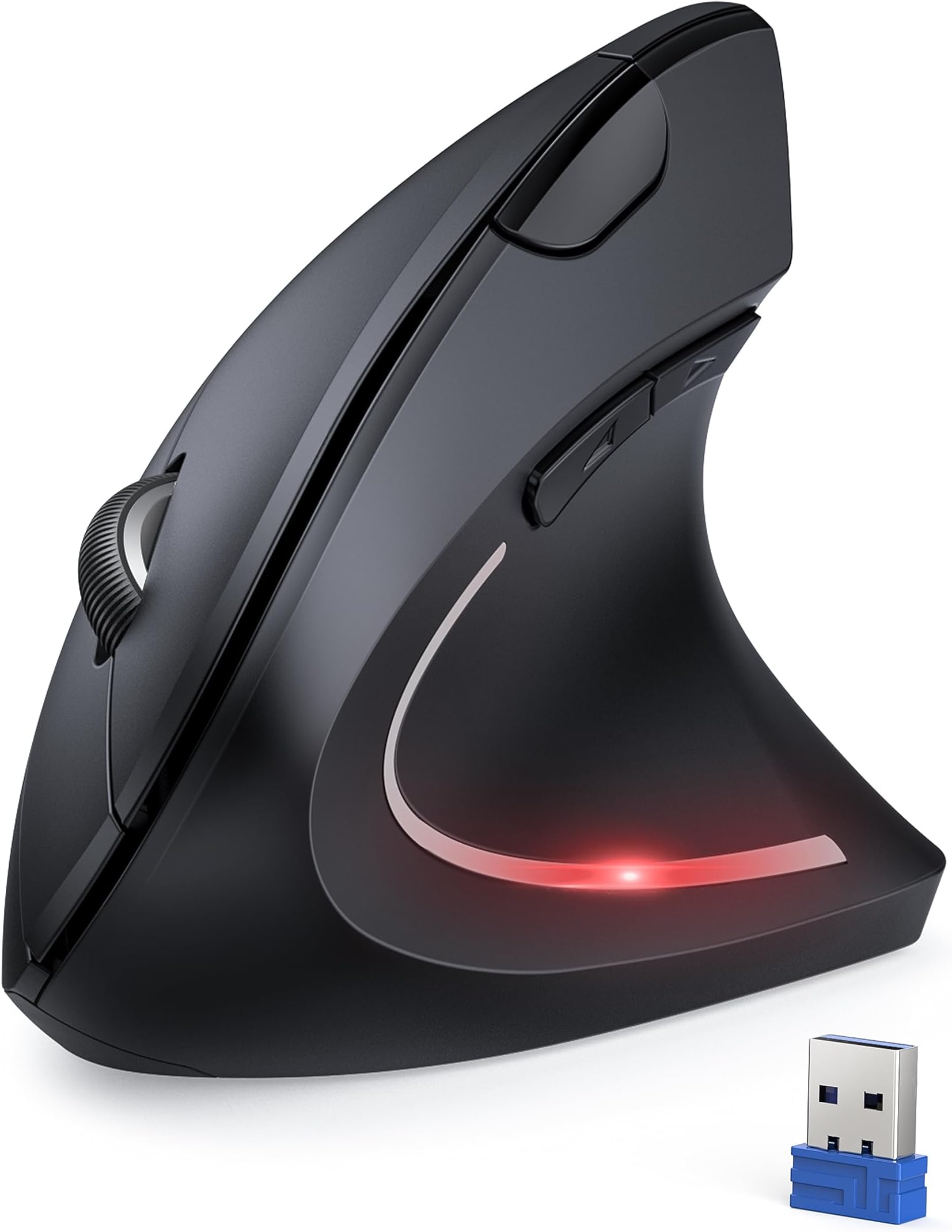 TECKNET Ergonomic Mouse, 4800DPI Wireless Vertical Mouse 6-Button Silent Mice with 5 Adjustable Levels DPI, USB Receiver, 2.4G Cordless Computer Mouse Optical Wireless Mouse for Laptop, PC, Mac