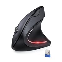 TECKNET Mouse Verticale, 4800 DPI Mouse Wireless Ergonomico