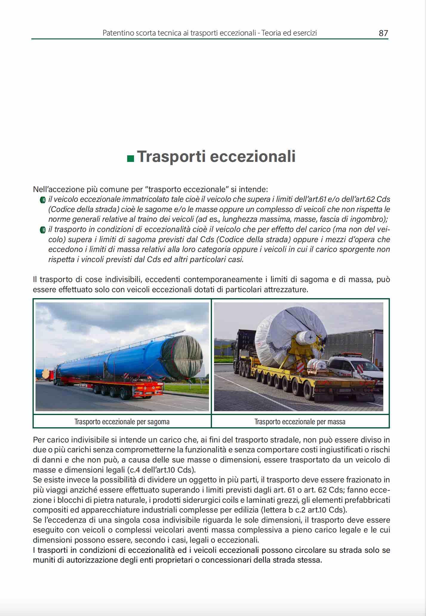 Patentino scorta tecnica ai trasporti eccezionali. Teoria ed esercizi