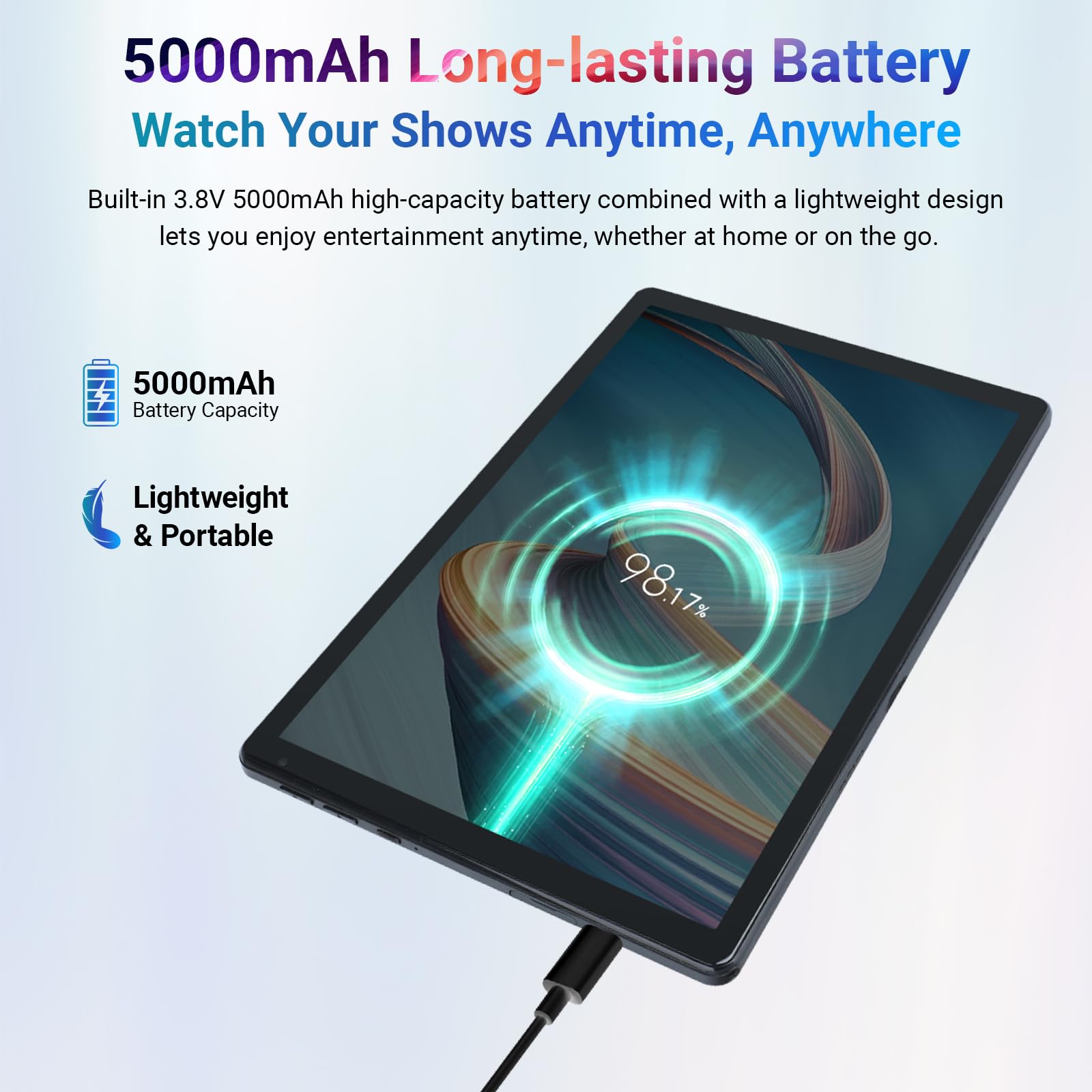Laptok Android 15 Tablet 10 Pollici, 24GB RAM+128GB ROM, Octa Core 2.0GHz /WiFi 6+2.4G/GMS/5000mAh/Bluetooth 5.2/Widevine L1/8MP+5MP/Tablet 2 in 1 con Tastiera, Mouse, Cuffie, Penna e Custodia