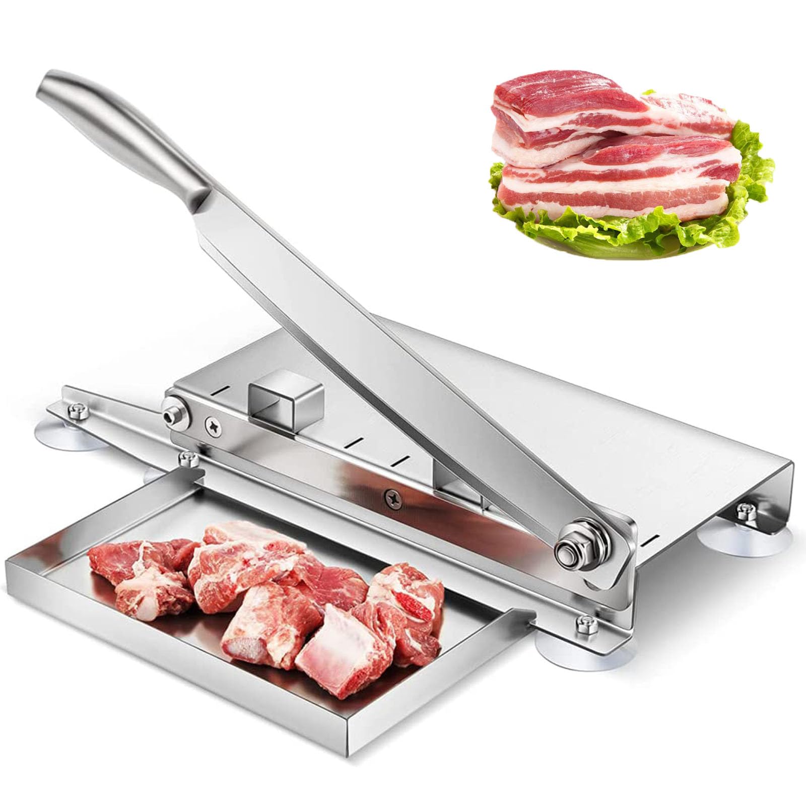 Hachoir manuel pour côtes en inox : découpe précise avec poignée antidérapante