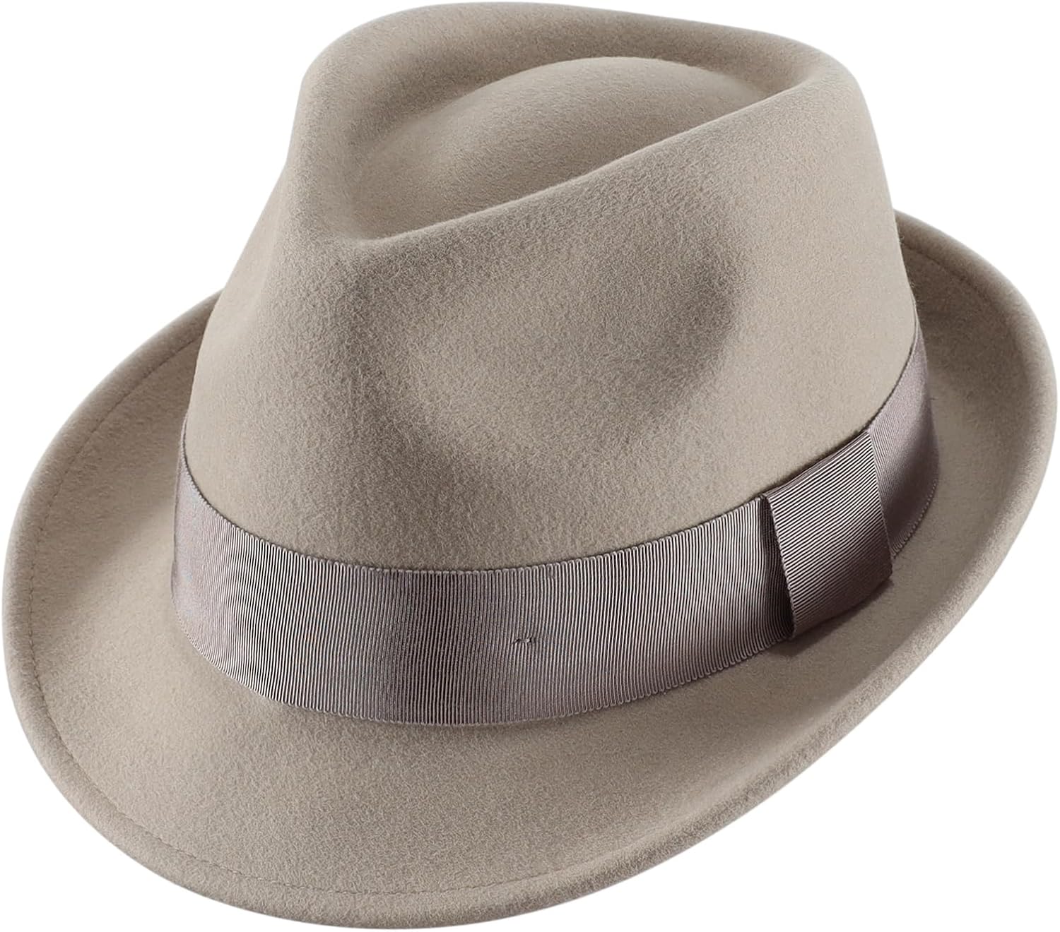 Home Prefer Men's Wool Felt Winter Hat Short Brim Fedora Hat