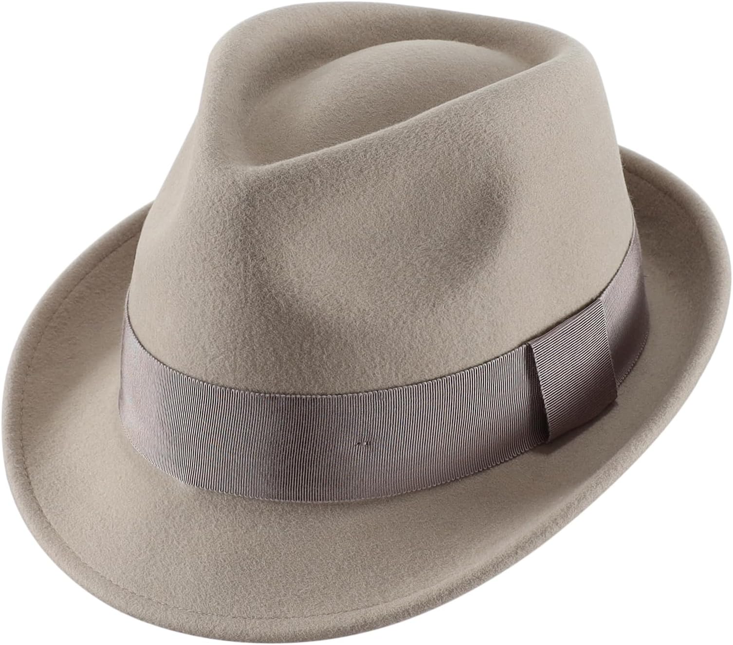 Home Prefer Men's Wool Felt Winter Hat Short Brim Fedora Hat