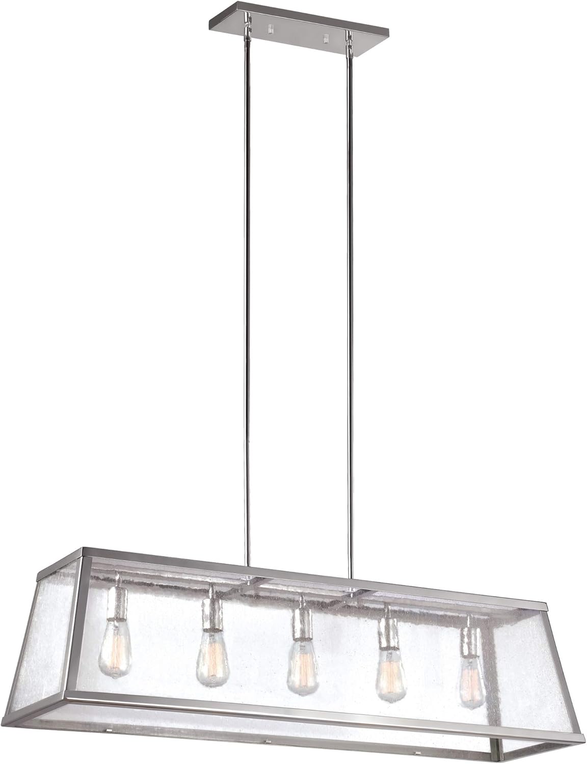 Feiss F3073/5PN Harrow Island Chandelier Lighting with Glass Shades