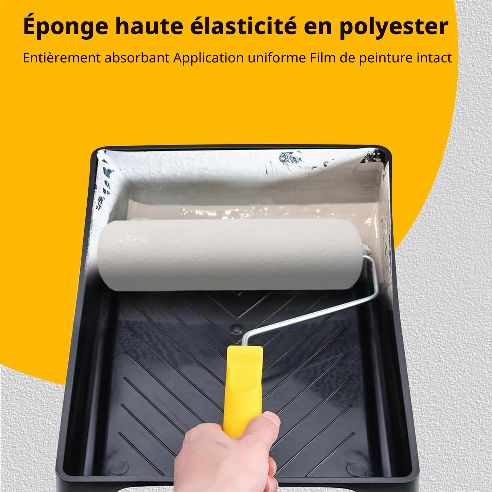 Lot de 15 rouleaux de peinture de 22,9 cm avec manche d'extension, comprend un plateau de peinture, un pinceau, des rouleaux, un mélangeur de peinture, un grattoir pour peinture pour murs et plafonds