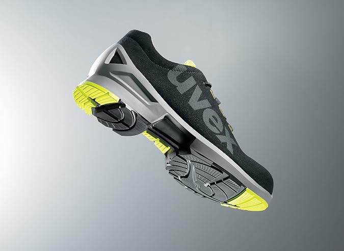 uvex 1 low shoe safety shoes s2 src work shoes for men and women black / lime