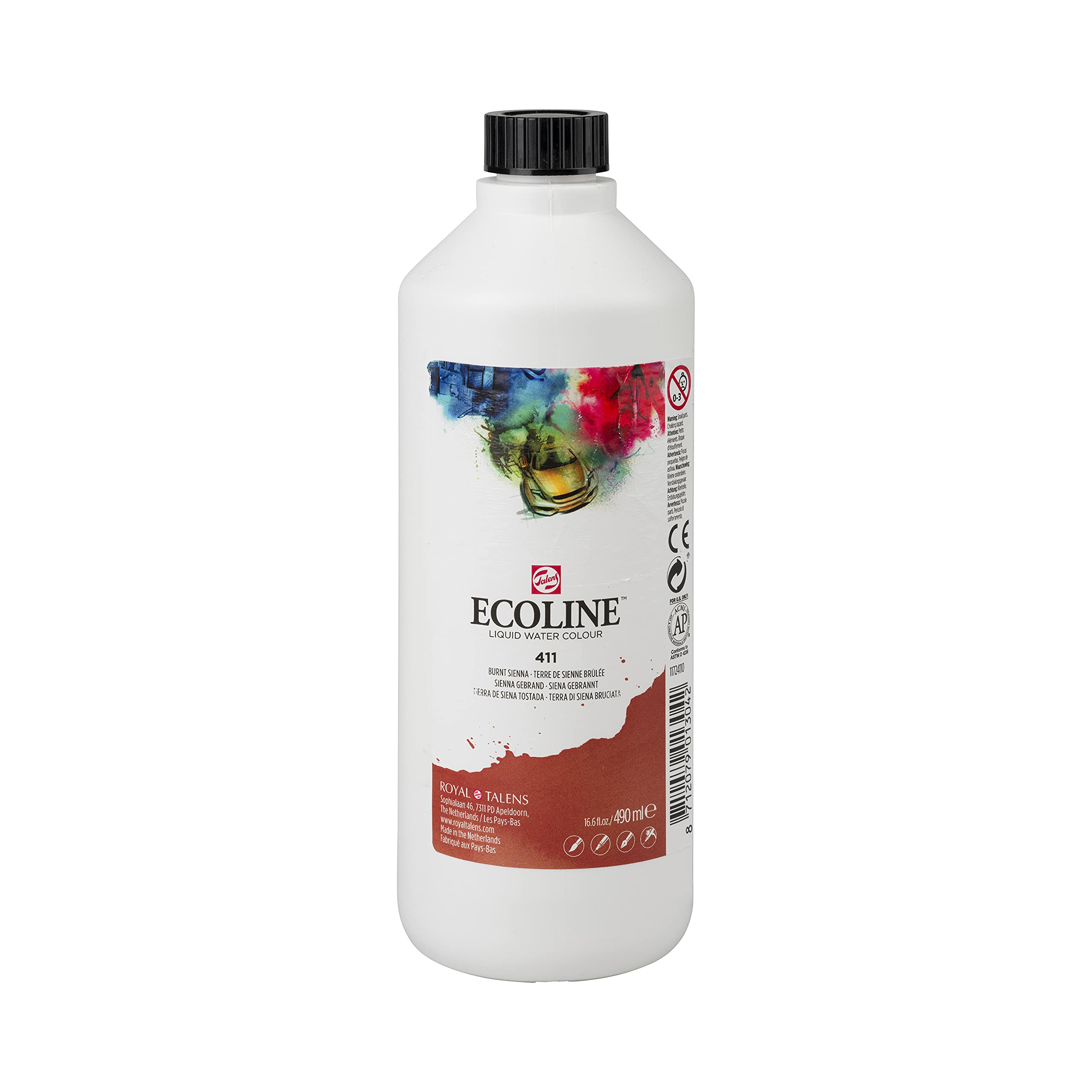Ecoline Liquid Watercolour Bottle 490 ml Burnt sienna 411 (11724110)