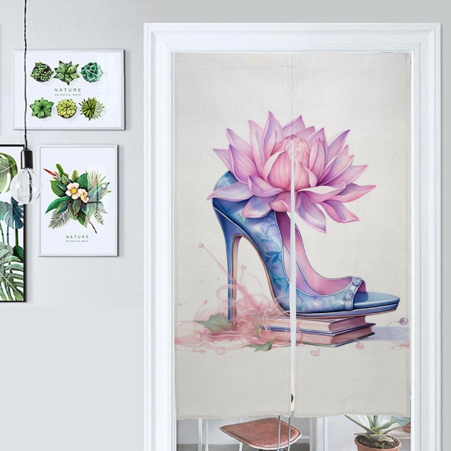 Fashion High Heels Flower Door Curtain Blackout Door Cover Curtains Door Screen for Home Accessories