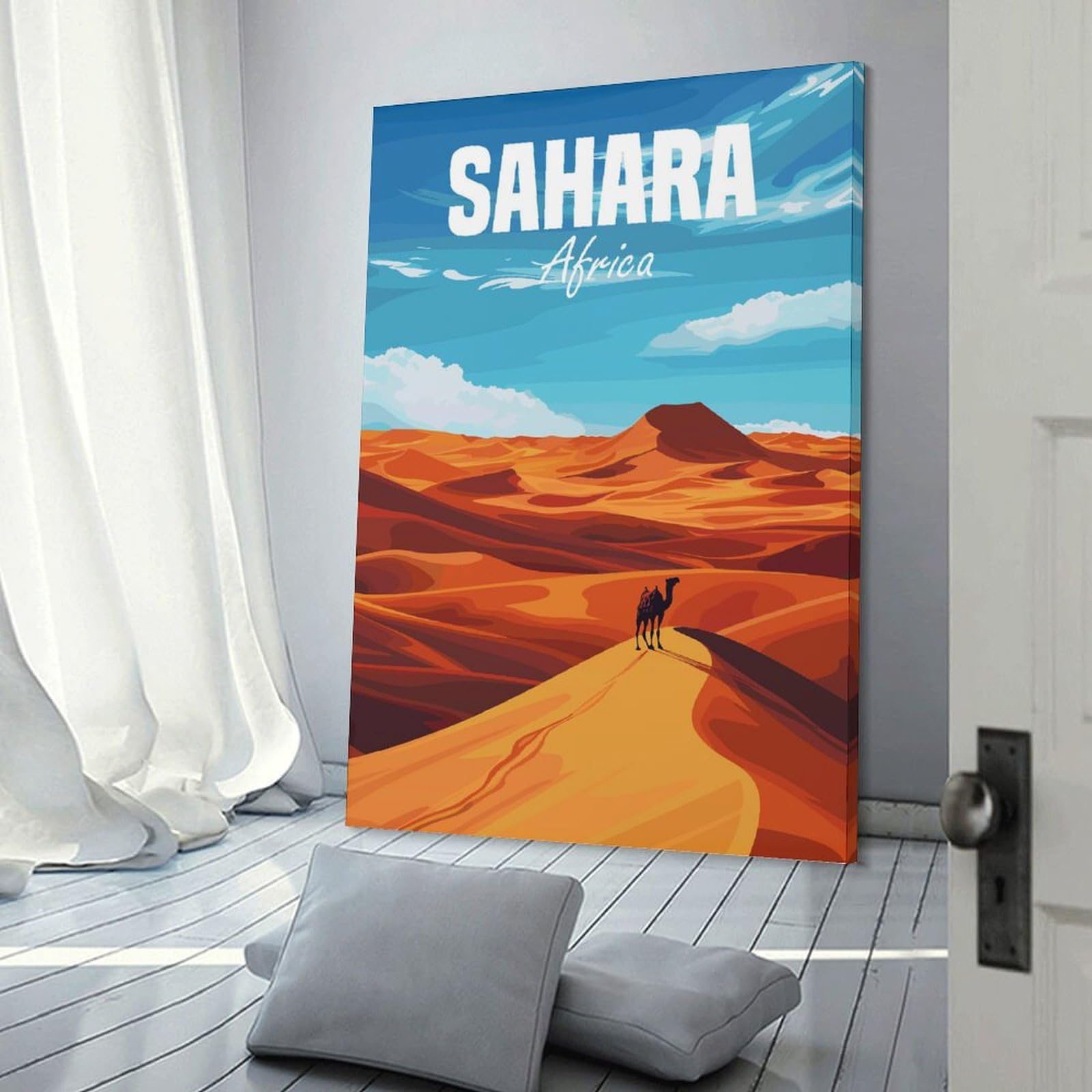 Junmoney Canvas Wall Picture Sahara Africa Desert, 20x30inch(50x75cm), for Gallery Wall Decor And Room Displays, Decorative Artwork with Flexible Styling