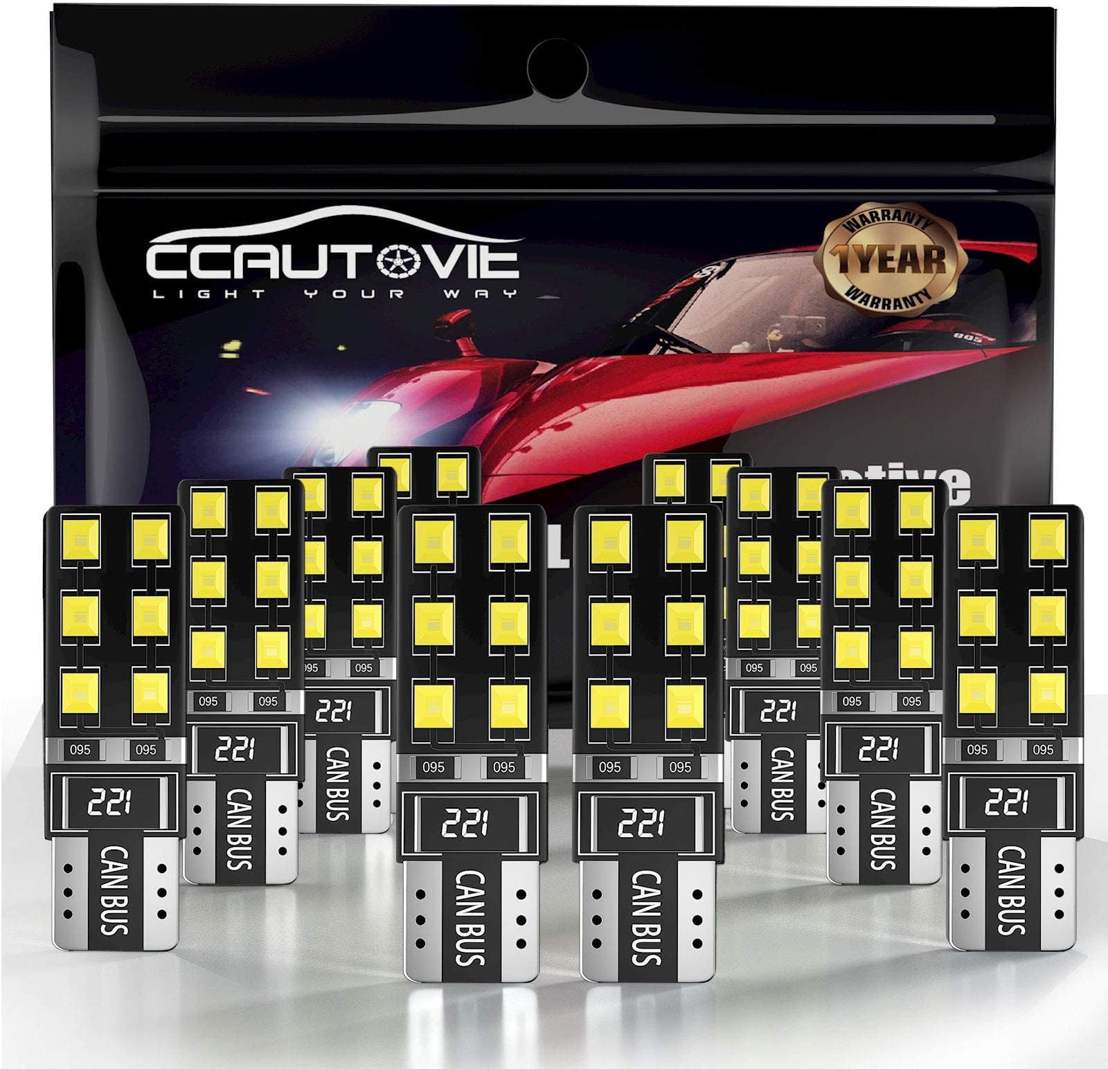 FEZZ Led Interior Car Lights Bulbs 501 W5W Side Light Bulbs T10 Canbus