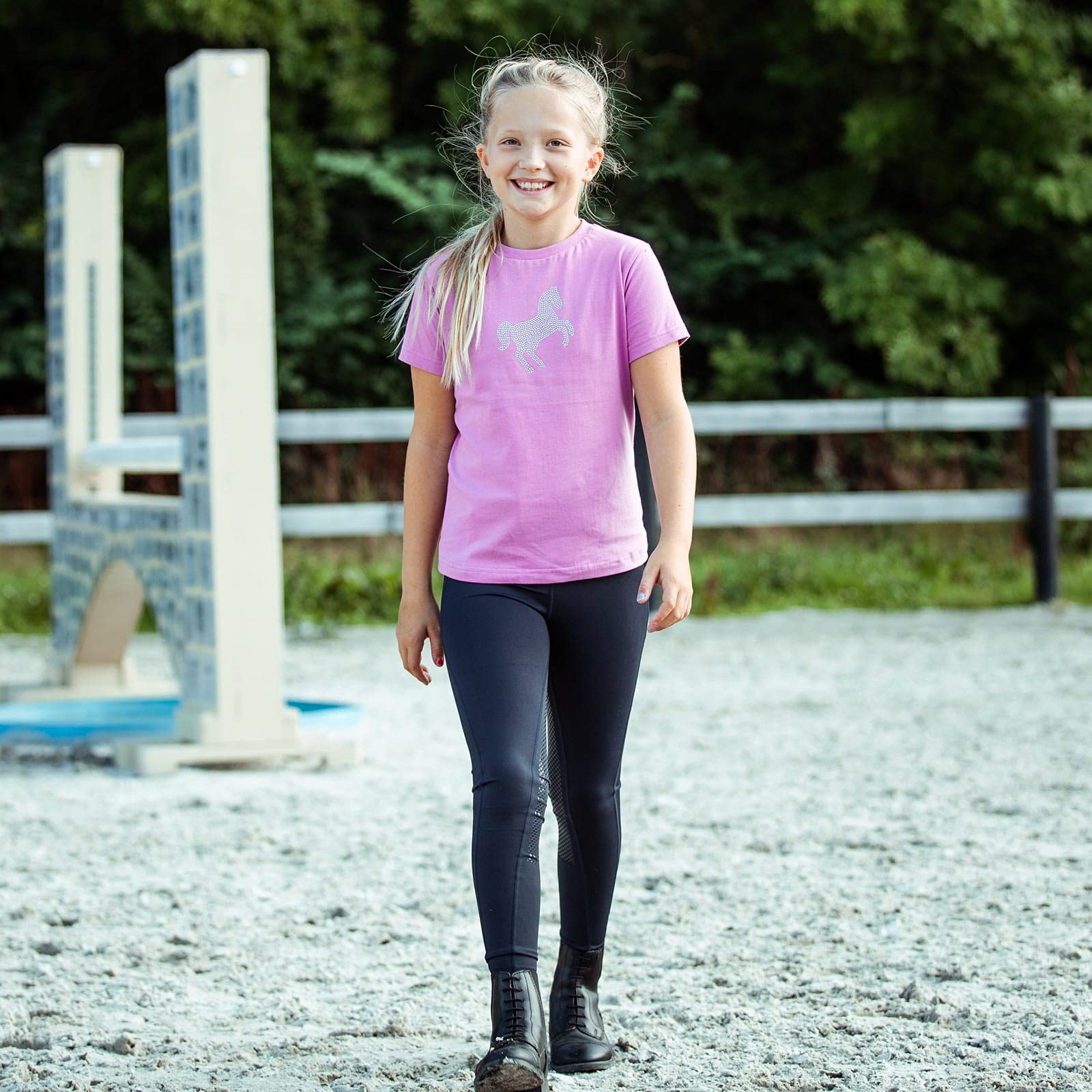 HORZE Legging d'équitation avec siège Complet en Silicone pour Enfants Madison