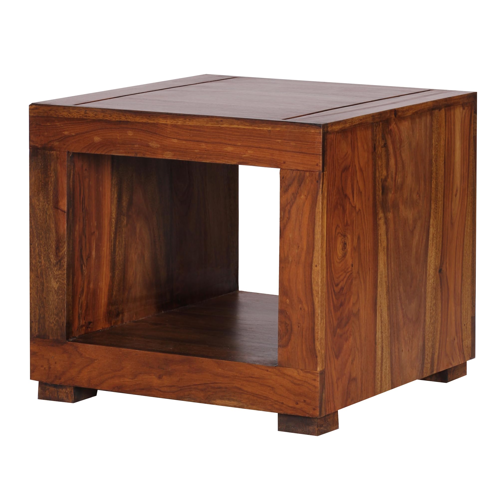 FineBuy Tavolino 50x50x45 cm Legno Massello di Sheesham Country Marrone