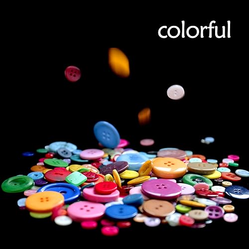 Miniatura 5 de Greentime 1500 piezas de botones redondos de resina de colores mixtos, varios tamaños para manualidades, costura, bricolaje, pintura manual de