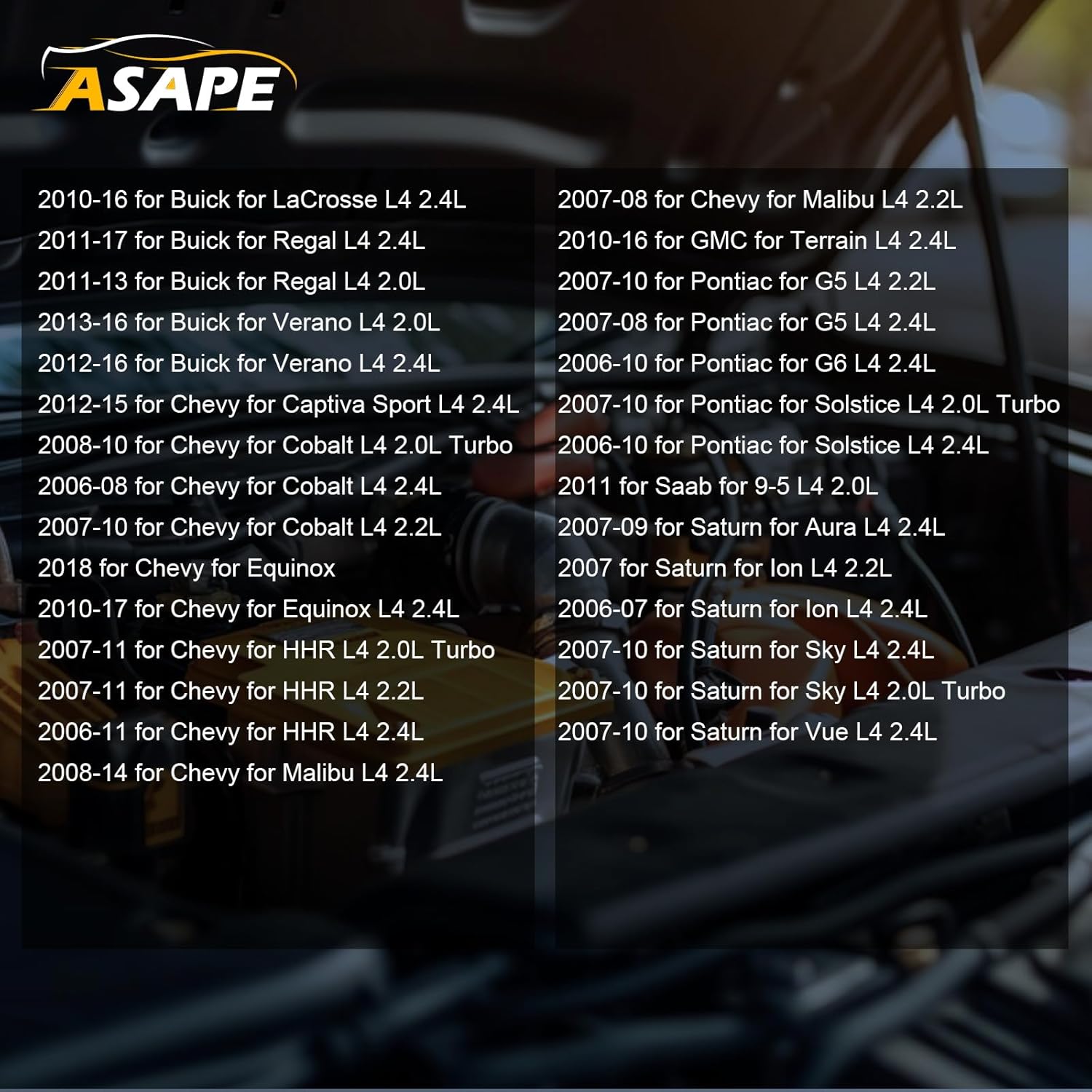 ASAPE Set of 4 Ignition Coil Pack with 4*Spark Plug Fit for 2007-2010 for Pontiac G5 2.2L 2011-2017 for Buick Regal 2.4L 2013-2014 for Chevrolet Malibu 2.4L, Replace UF491