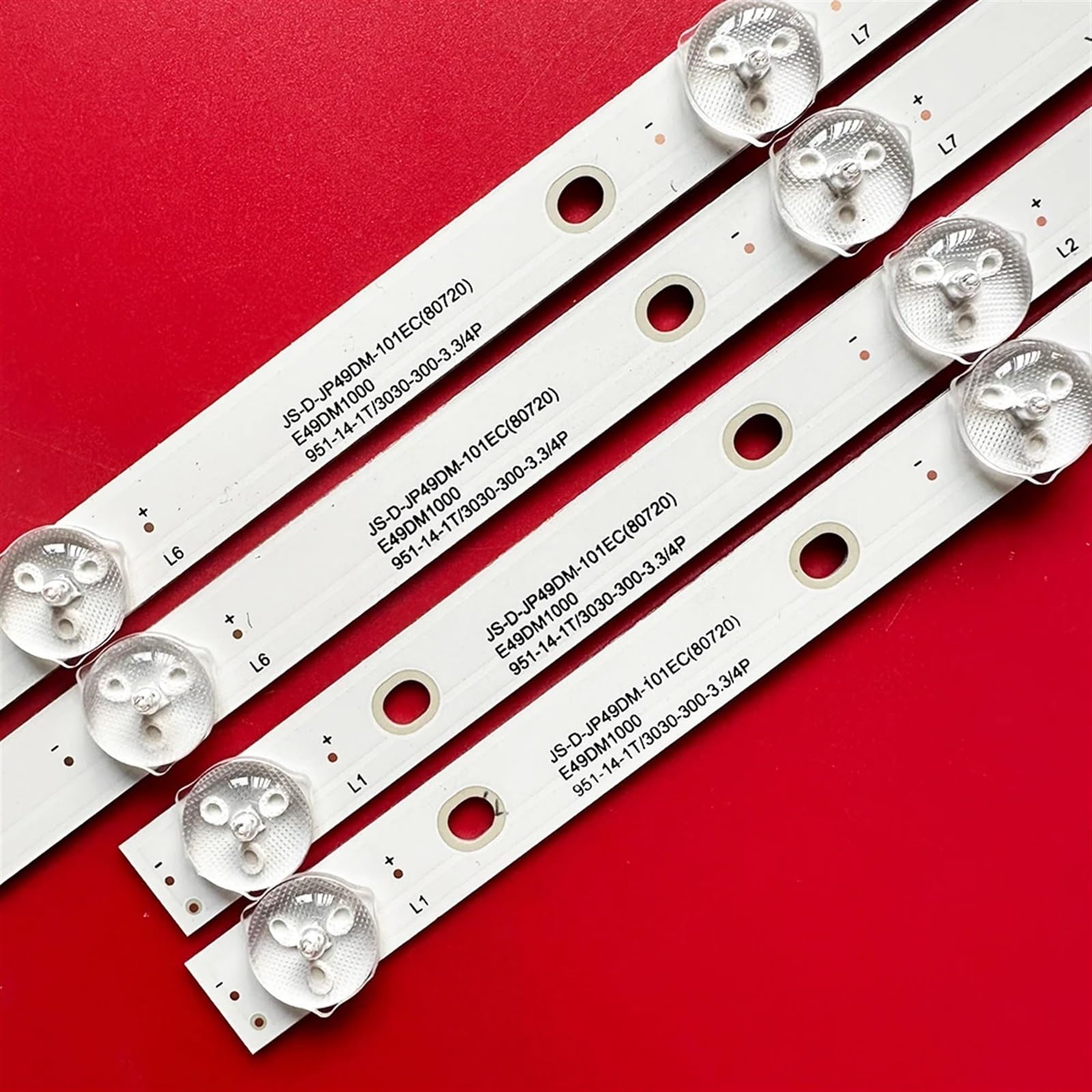 1/3set Striscia di retroilluminazione a LED 10LED TV da 49 Pollici JS-D-JP49DM-101EC (80720) 6V/LED E49DM1000 951-14-1T E493538 (Color : 15pcs(3TV))