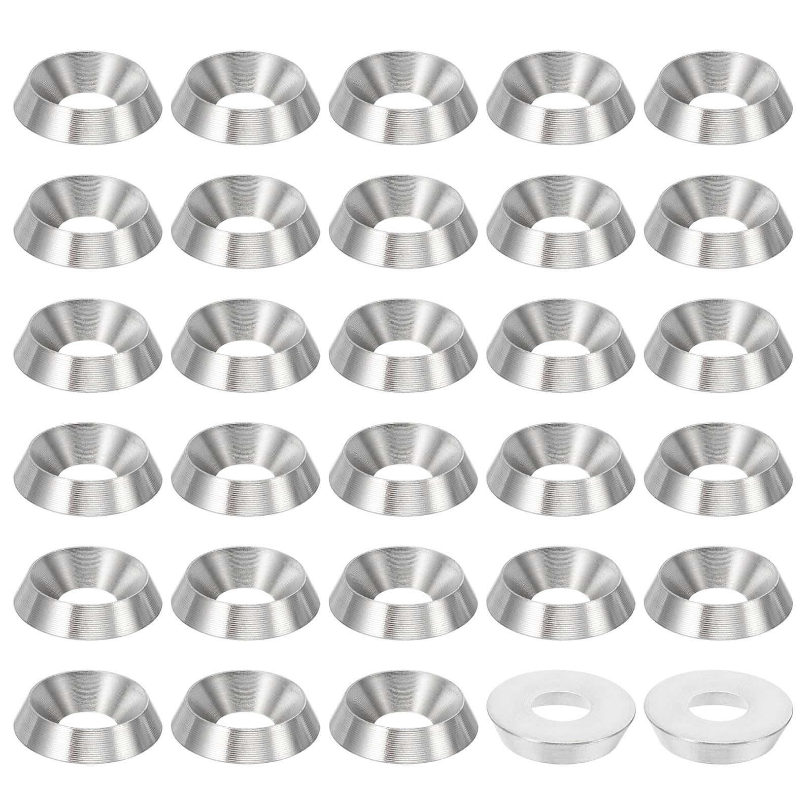 PATIKIL M6 Finish Countersunk Washer, 50pcs 16mm Dia. 3.5mm Tall Solid 304 Stainless Steel CNC Cup Washer Flat Screw Head Gasket for Constructions, Taper