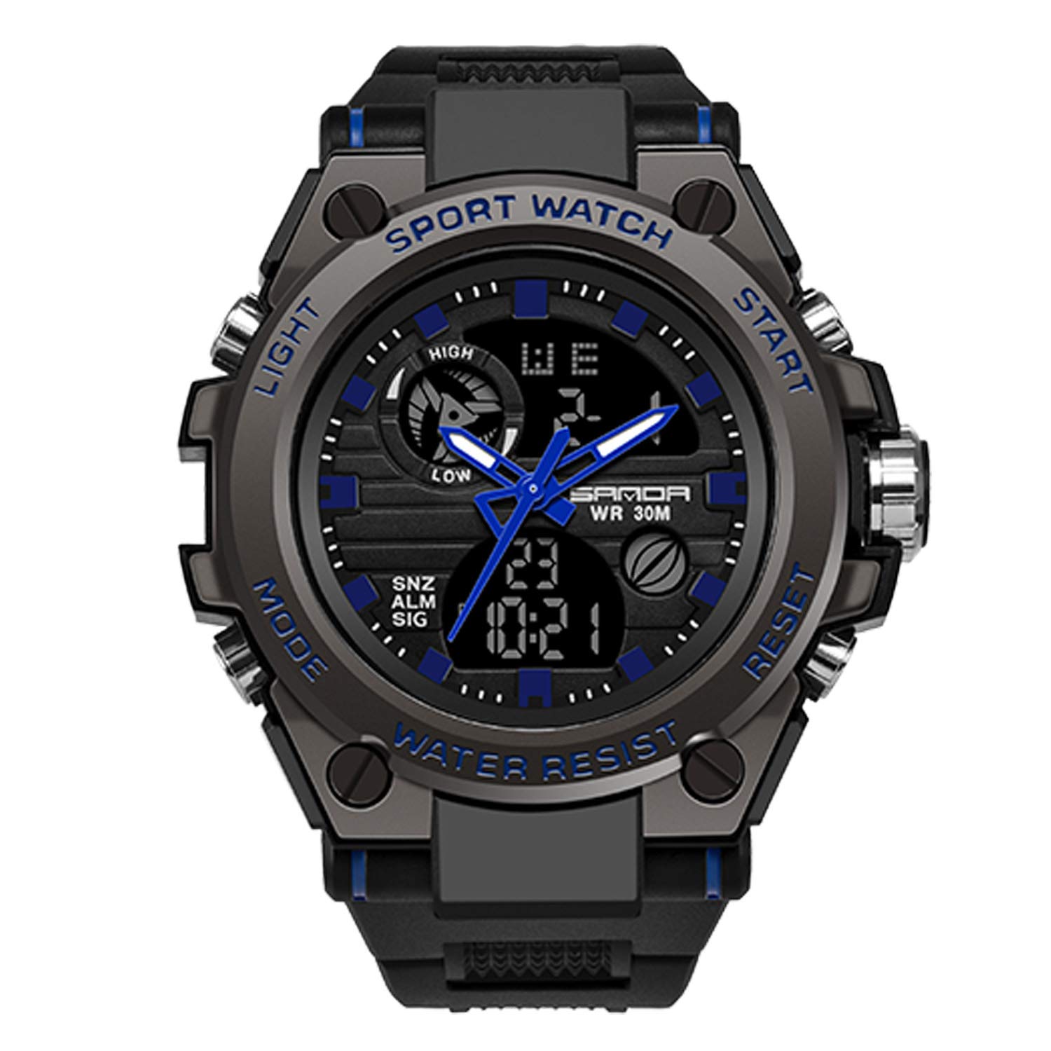 RORIOSRelojes Deportivos para Hombre Resistente al Agua Digital Militares Relojes Multifuncional Militar Reloj para Hombre